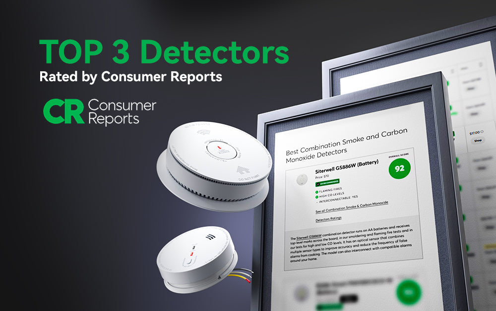 2025 SITERWELL Hardwired Combination Carbon Monoxide & Smoke Alarm – GS886F, Voice Alerts, 10-Yr Warranty