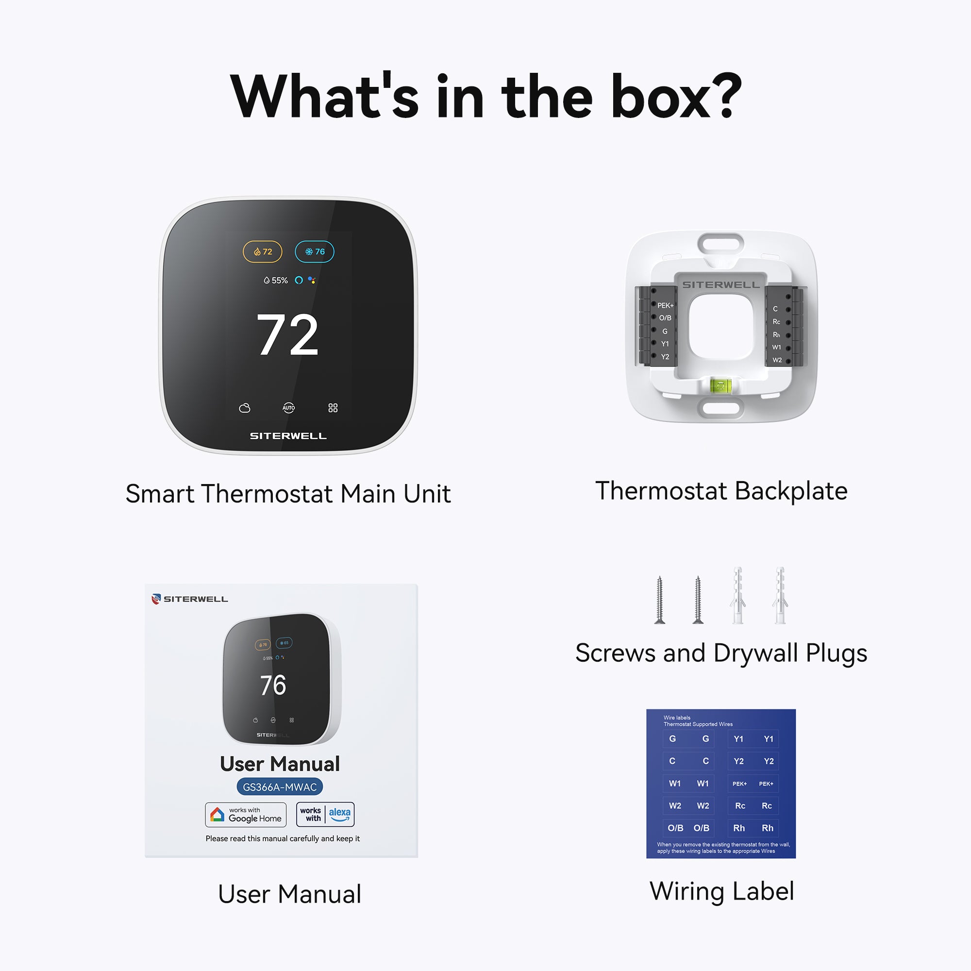 Siterwell Smart Thermostat GS366A-MWAC