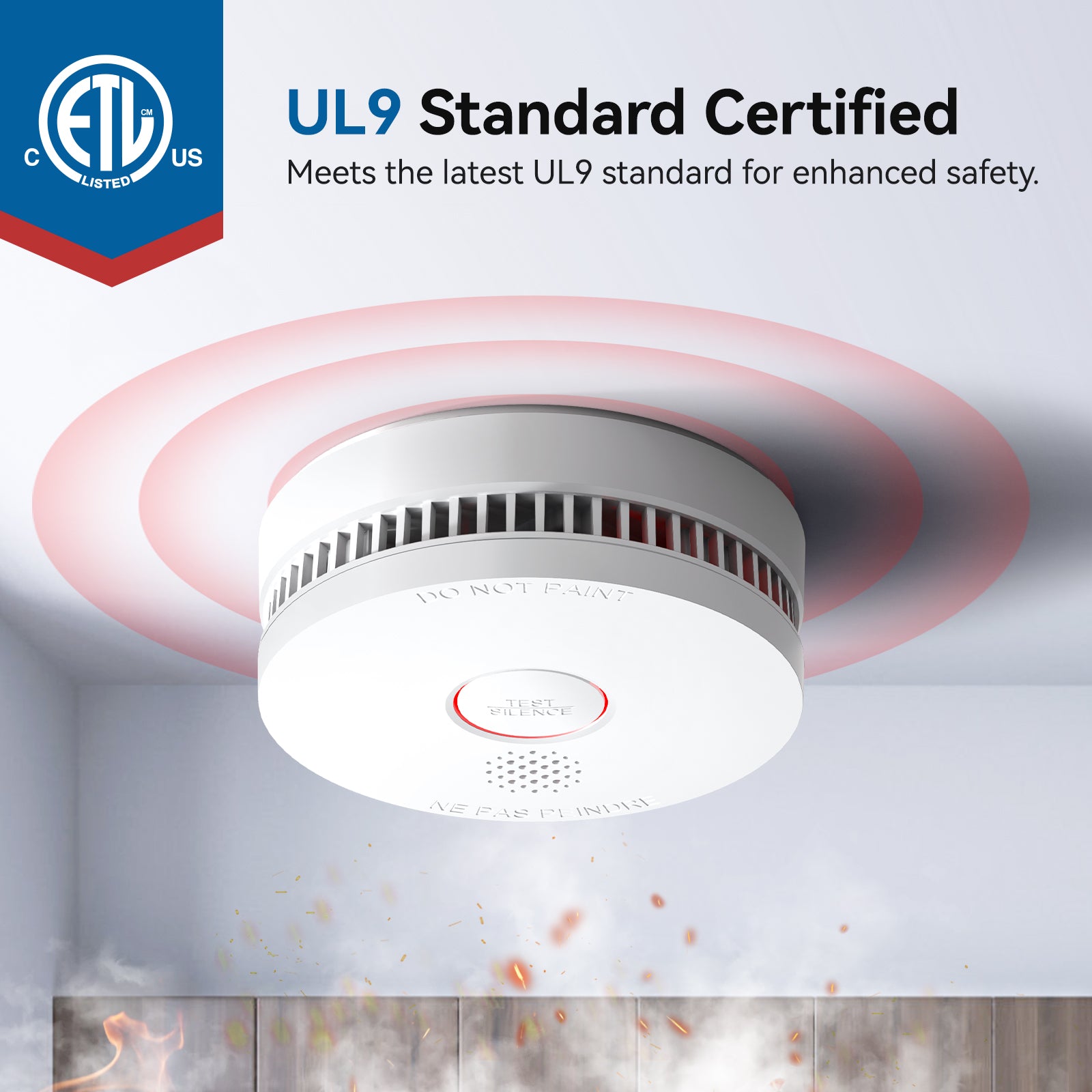 Siterwell GS509A Standalone Photoelectric Smoke Detector - 8 Pack