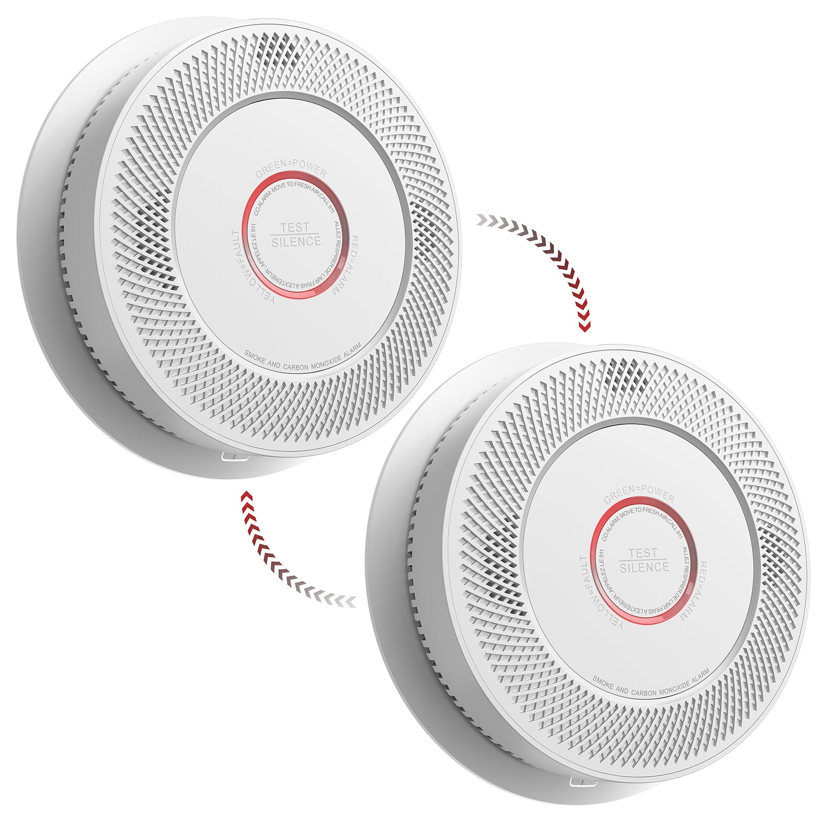 Siterwell A8612B-4R Wireless Interconnected Smoke & CO Detector with 10-Year Battery