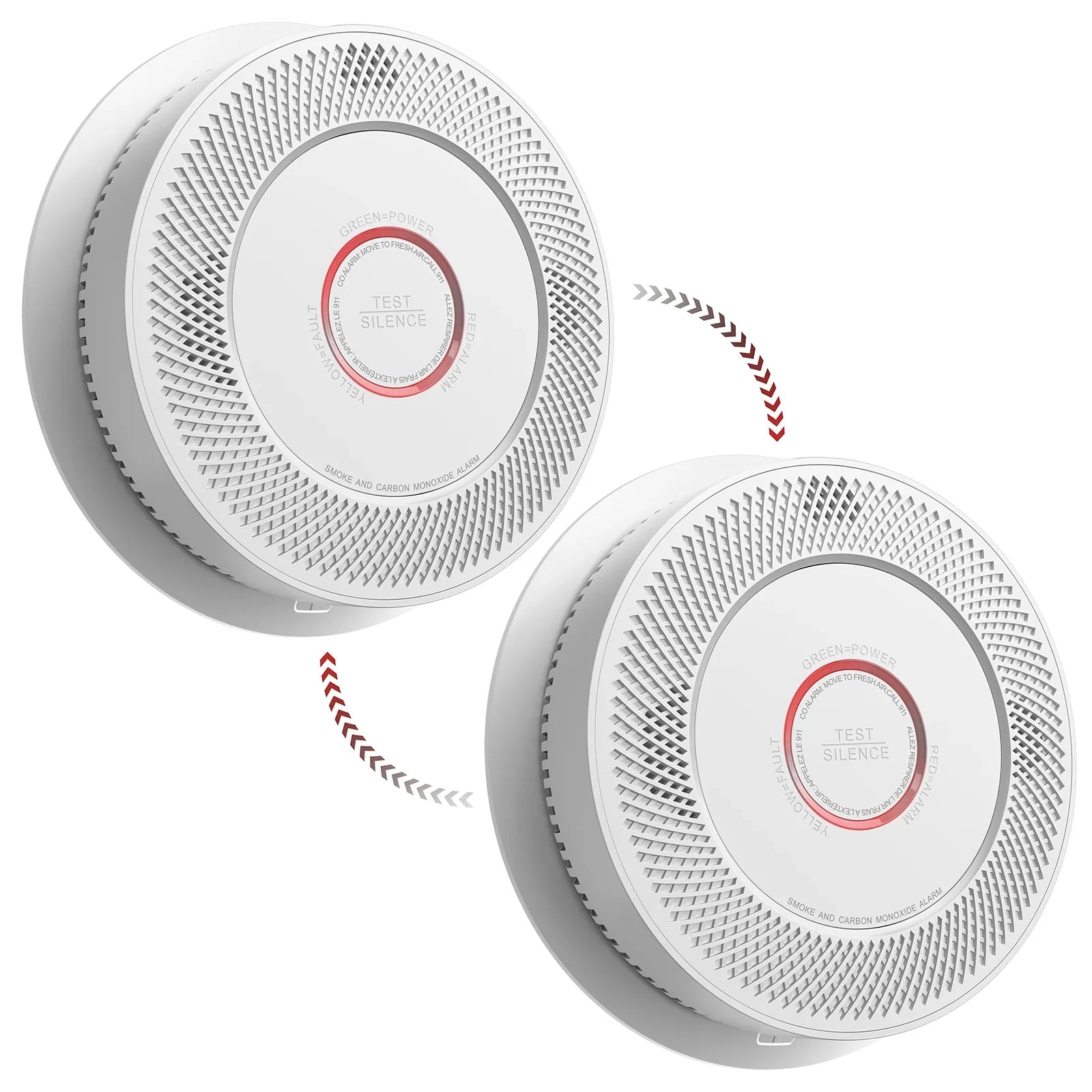 SITERWELL GS886A-3RFDT Wireless Interconnected Smoke & CO Alarm (Detector) with 10-Year Battery (A8612B-4R)
