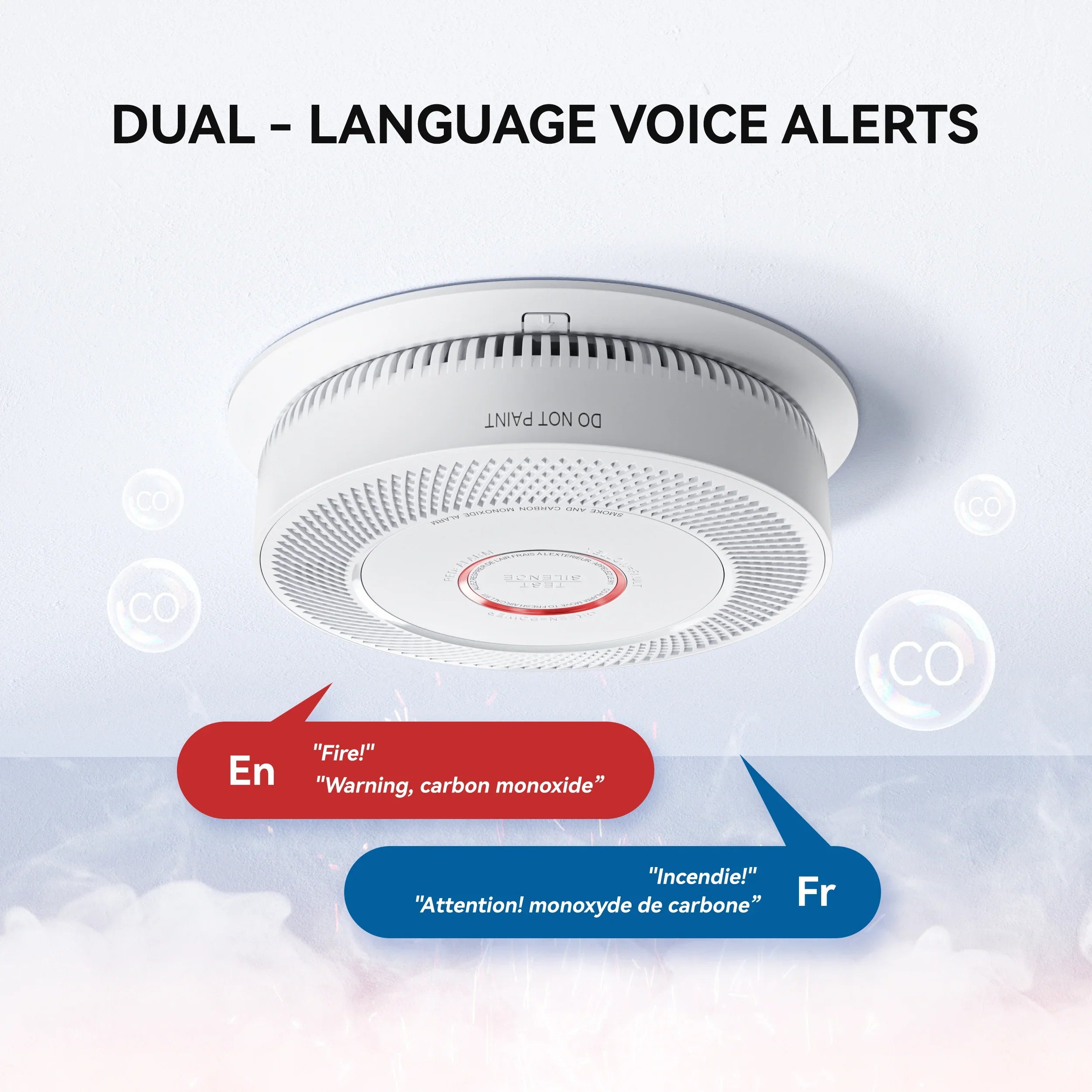 SITERWELL GS886A-3RFDT Wireless Interconnected Smoke & CO Alarm (Detector) with 10-Year Battery (A8612B-4R)