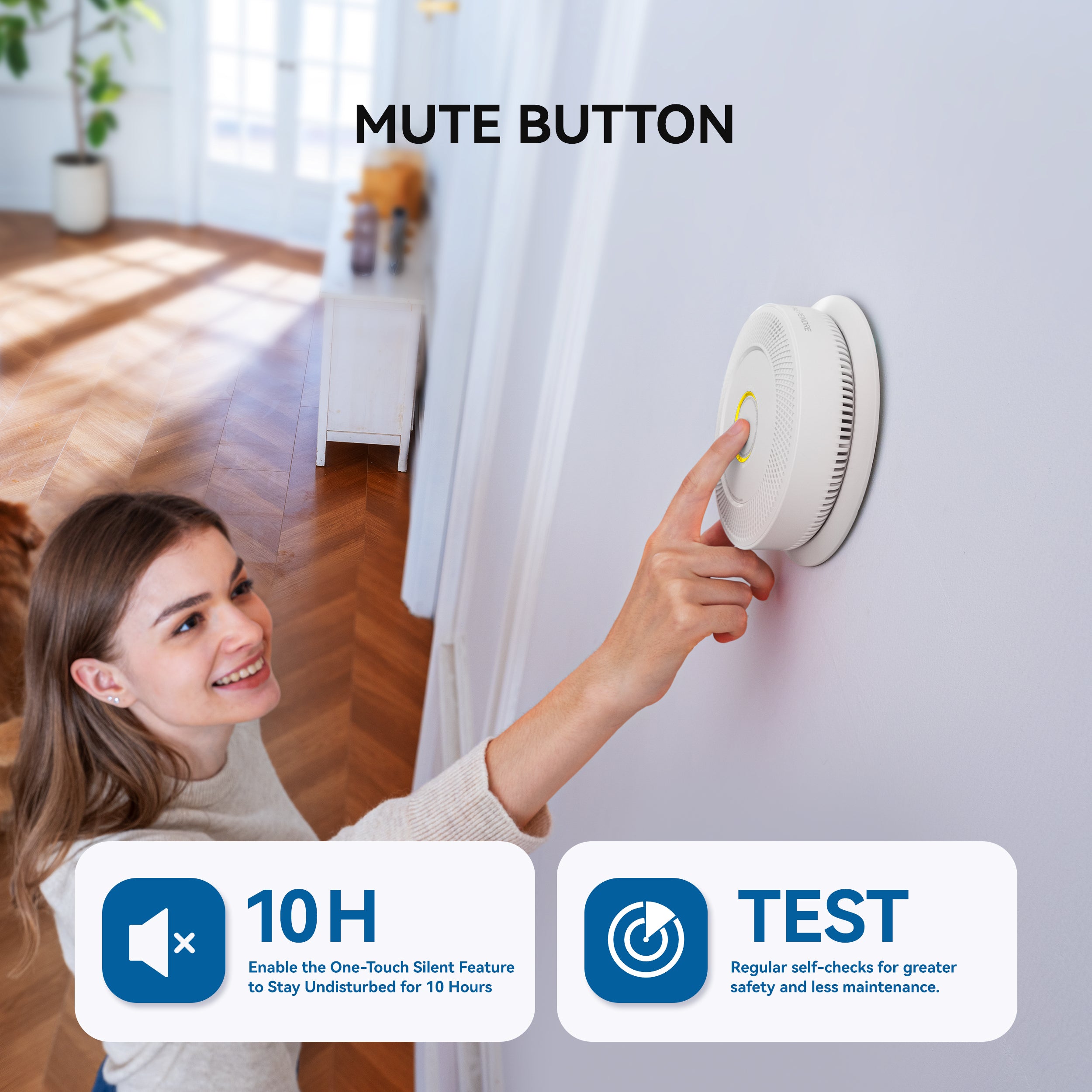 Siterwell A8612B-4R Wireless Interconnected Smoke & CO Detector with 10-Year Battery