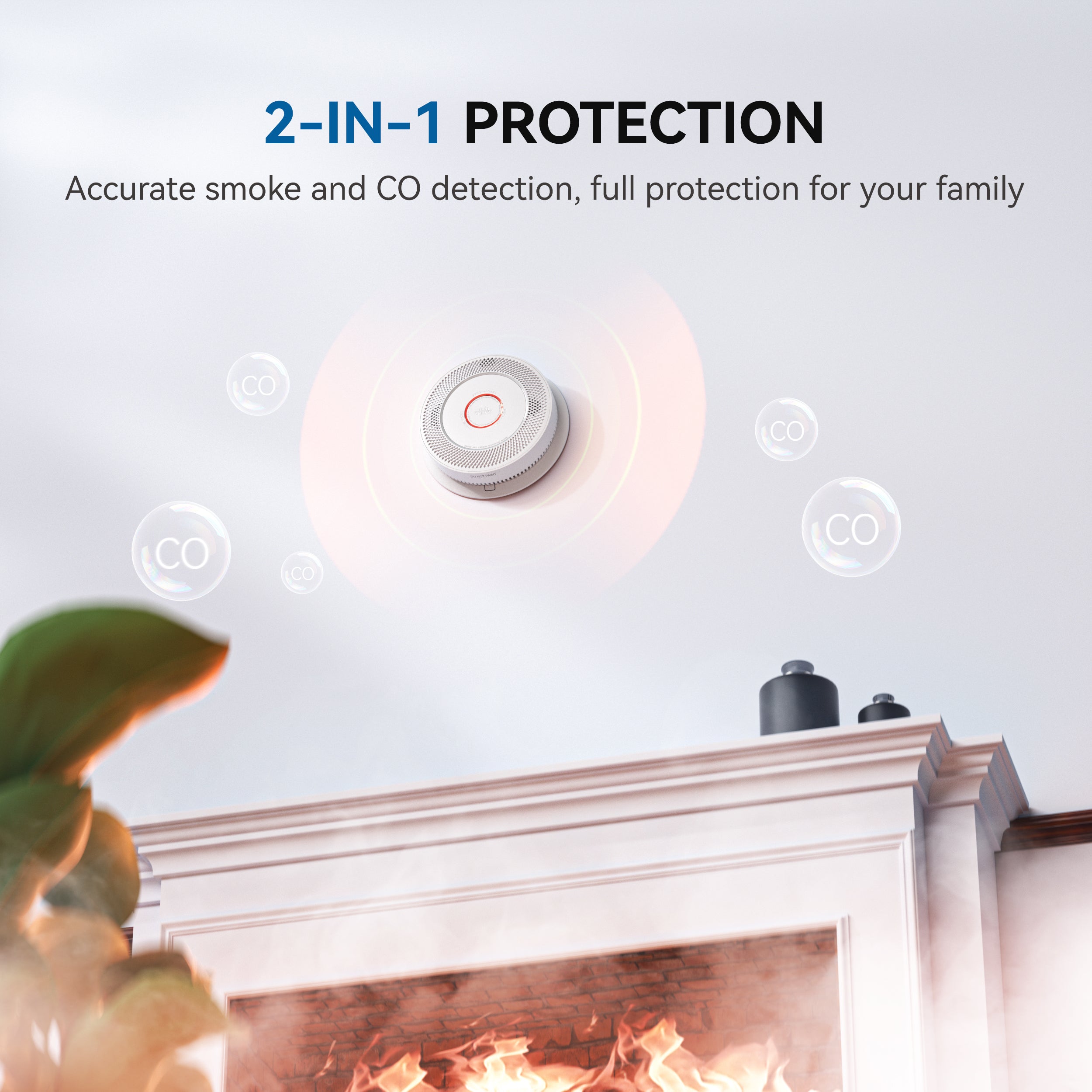 Siterwell A8612B-6AR Hardwired Interconnected Smoke & CO Detector - 5 Pack