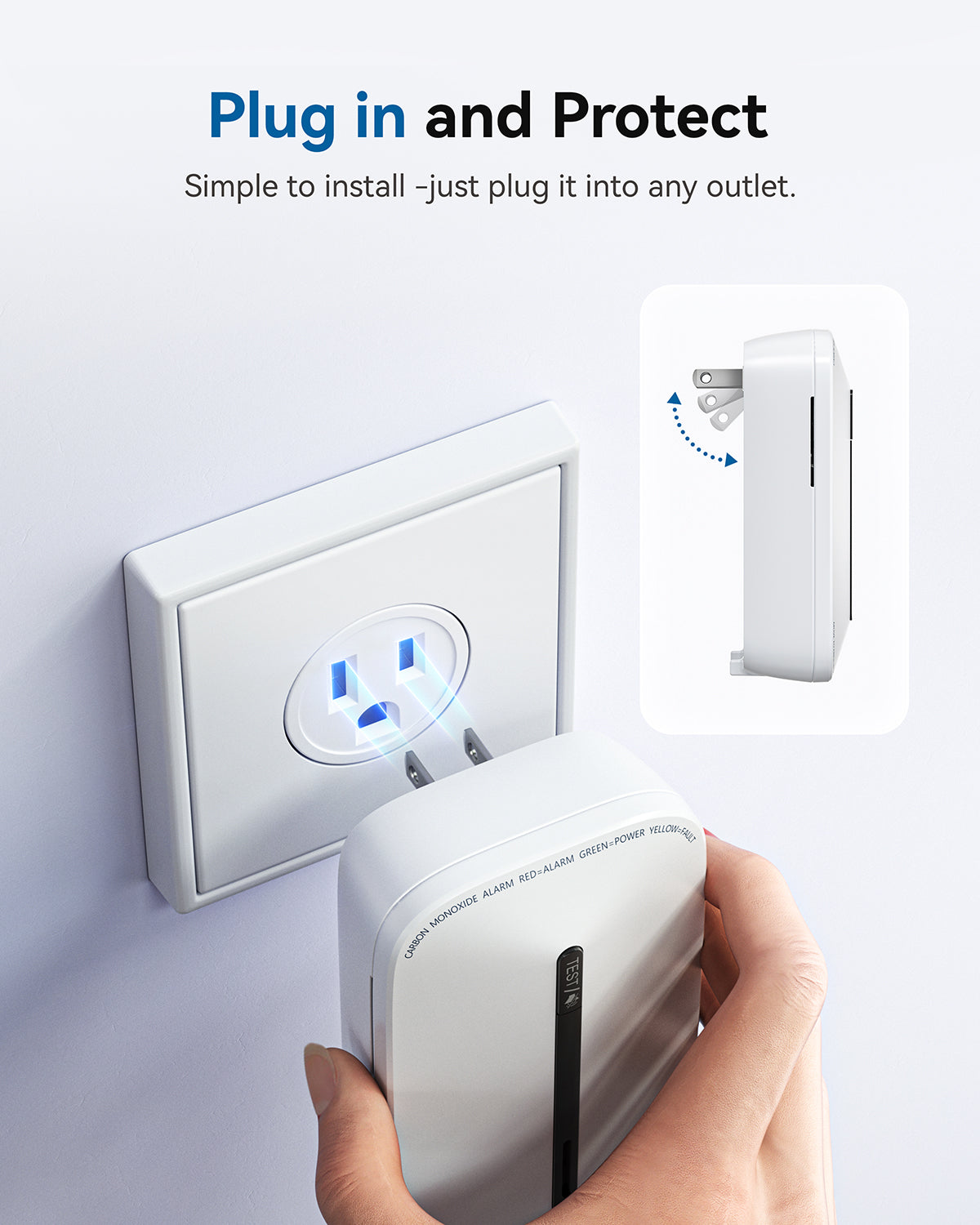 Siterwell A4602A-7 10-Year Lifespan Plug-in Portable CO Detector - 2 Pack