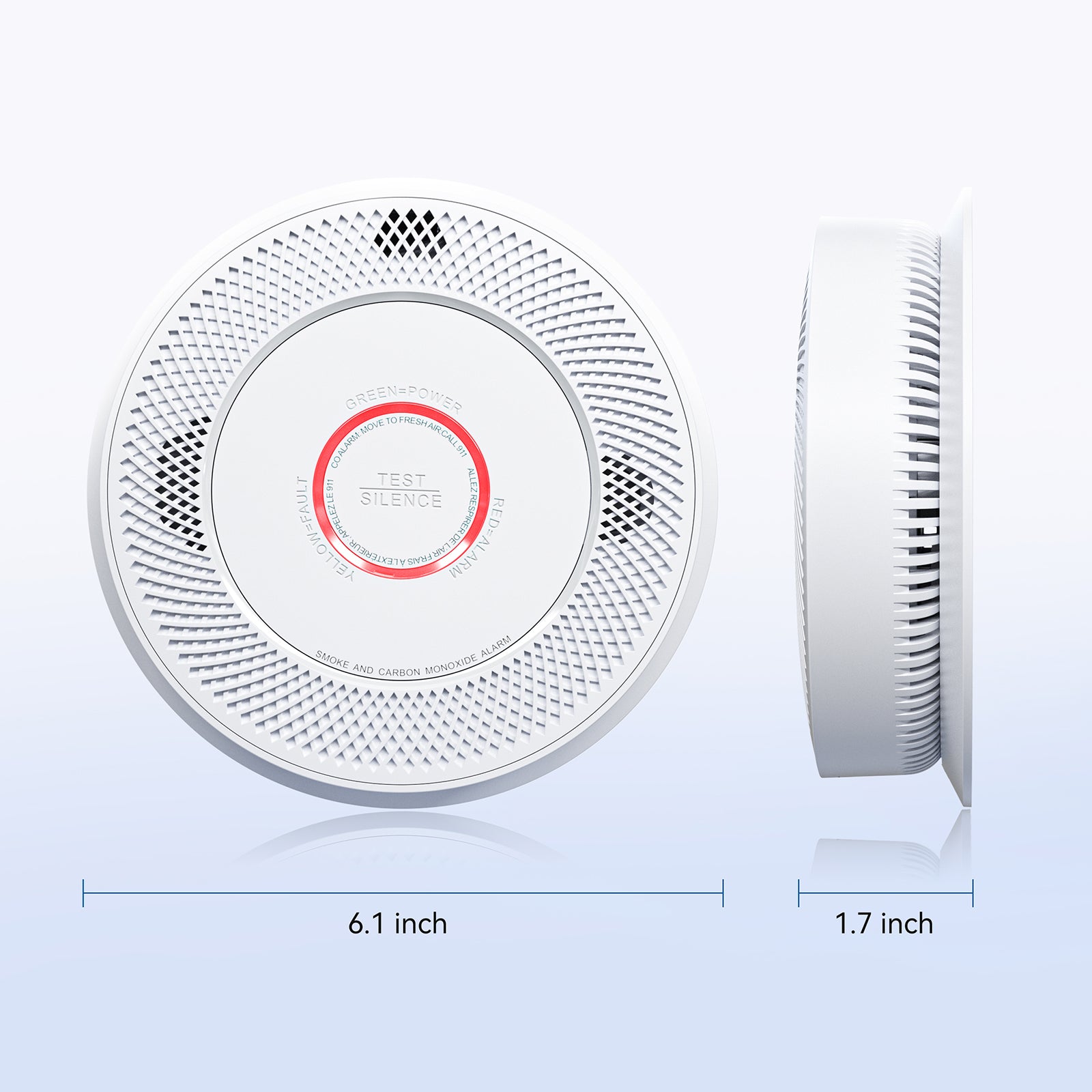 Siterwell A8612B-4 Standalone Smoke & CO Detector with 10-Year Battery