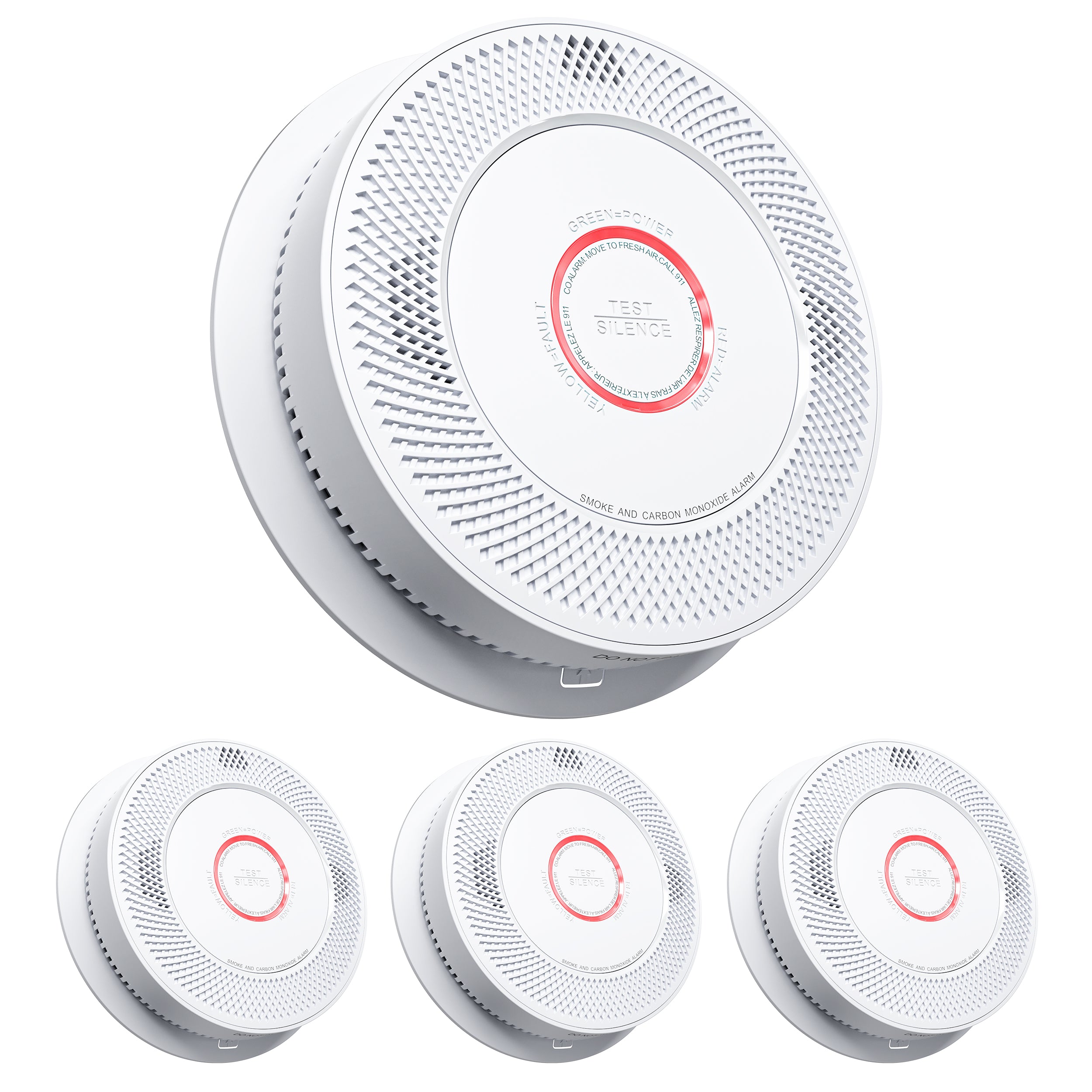 Siterwell A8612B-4 Standalone Smoke & CO Detector with 10-Year Battery