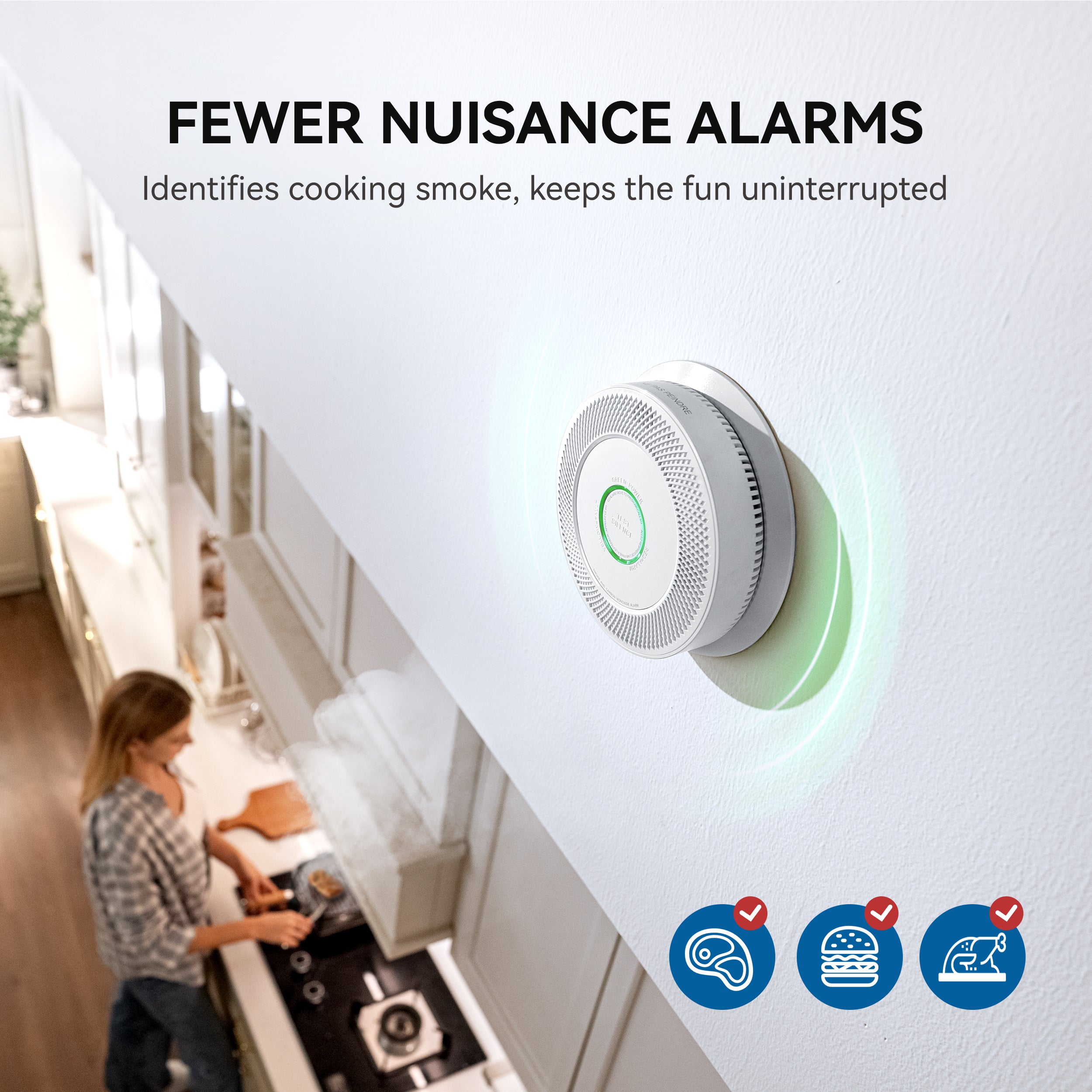Siterwell A8612B-6AR Hardwired Interconnected Smoke & CO Detector - 5 Pack