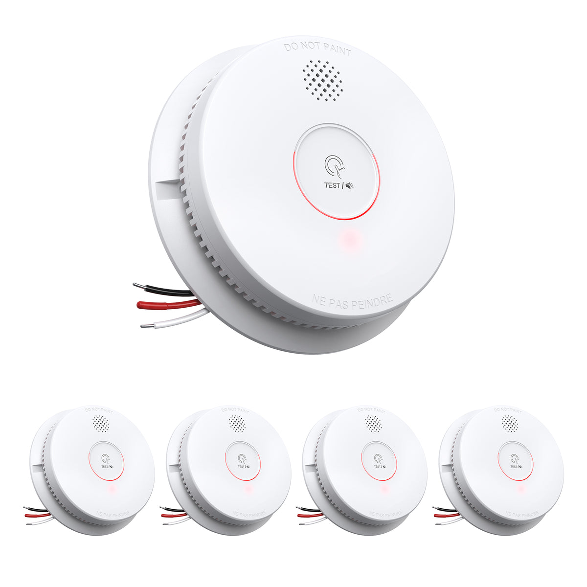 SITERWELL GS562A Hardwired Interconnected Smoke Alarm(Detector) with Test/Silence Button | 9V Backup Battery | UL217 Listed