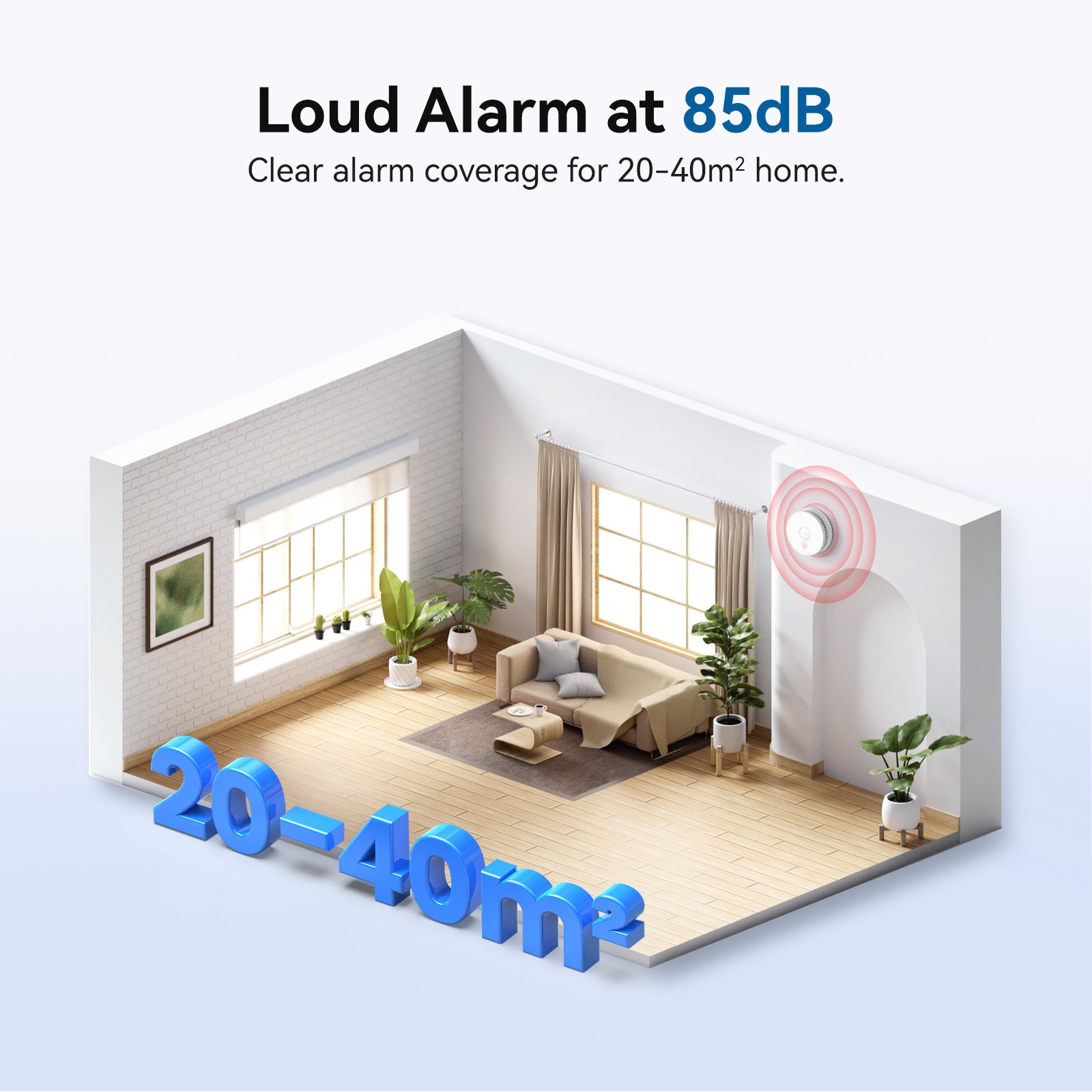 Siterwell GS509A Standalone Photoelectric Smoke Detector - 8 Pack