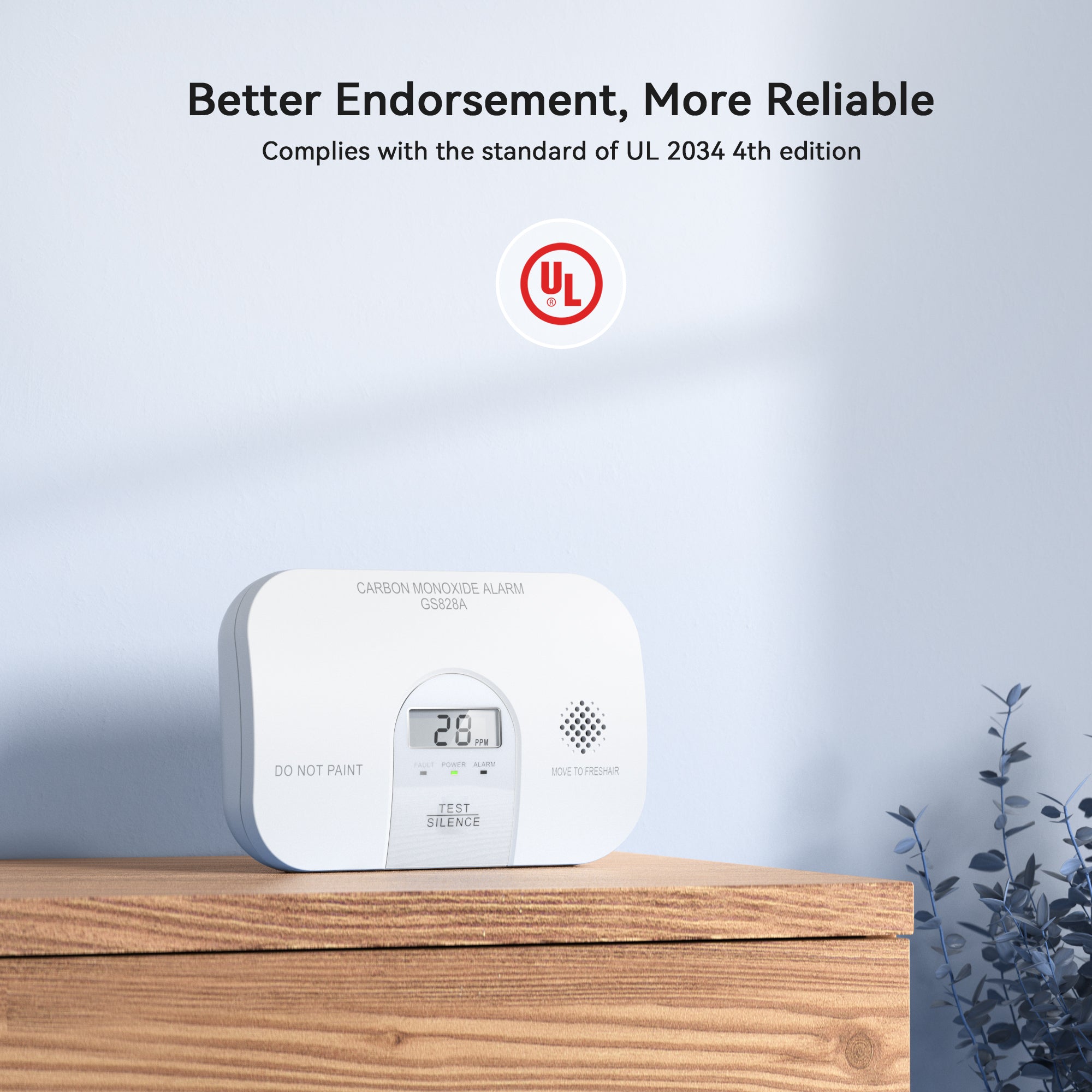 Siterwell GS828A Carbon Monoxide Detector With LCD Digital Display and Sound Warning