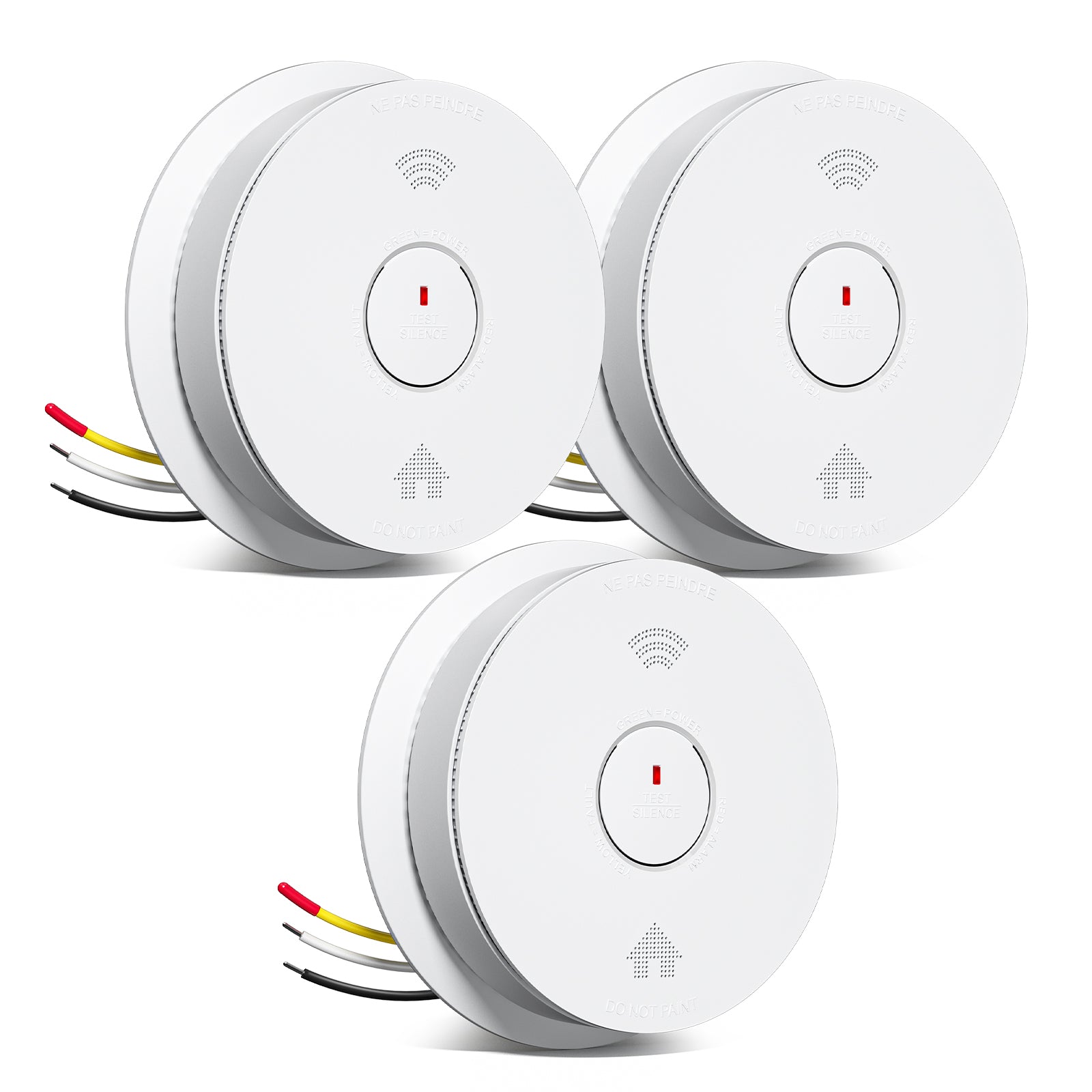 SITERWELL GS886F-H02 Hardwired Smoke & Carbon Monoxide Detector, Interconnected with Bilingual Voice Alerts | 10 Year Battery