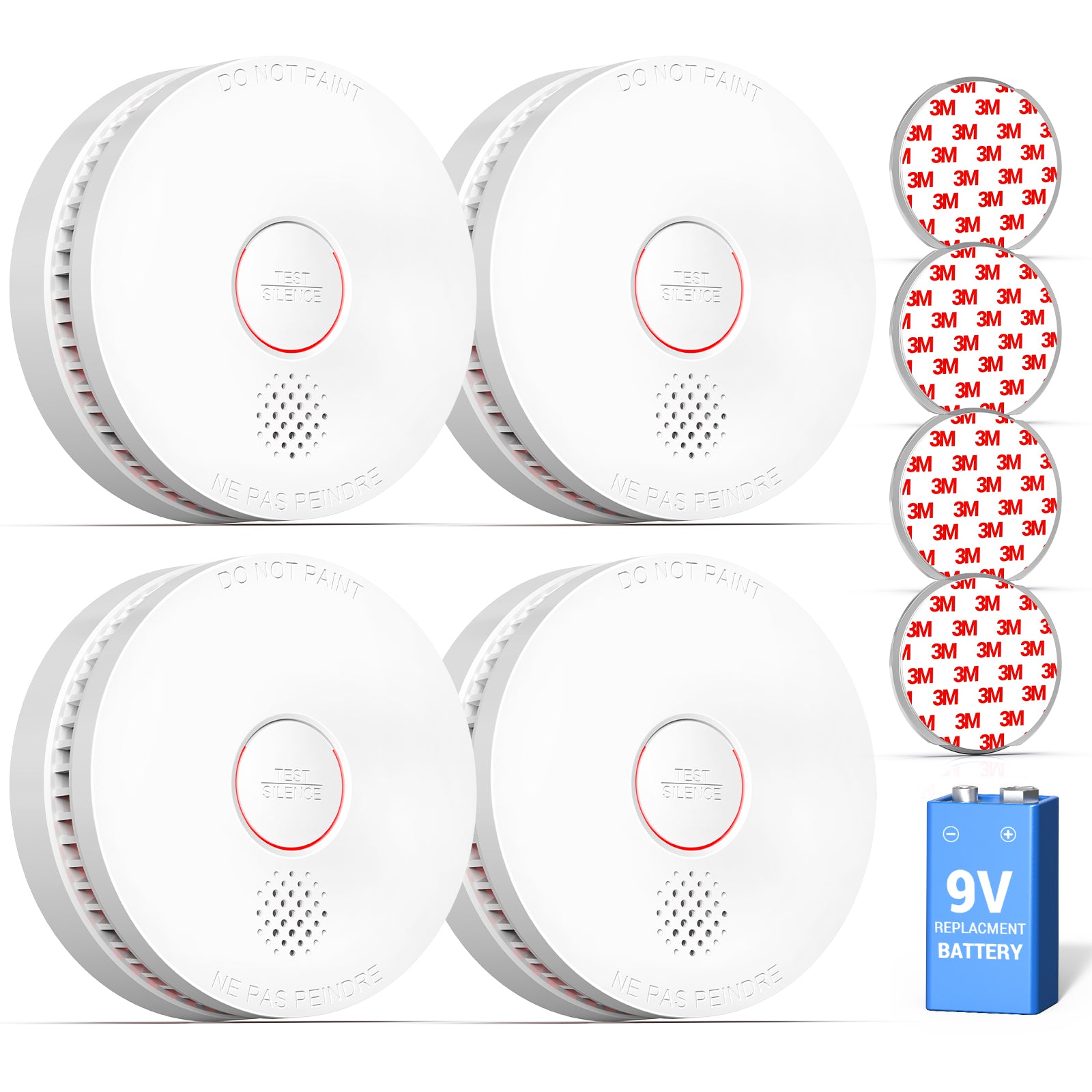 Siterwell GS509A Standalone Photoelectric Smoke Detector - 4 Pack