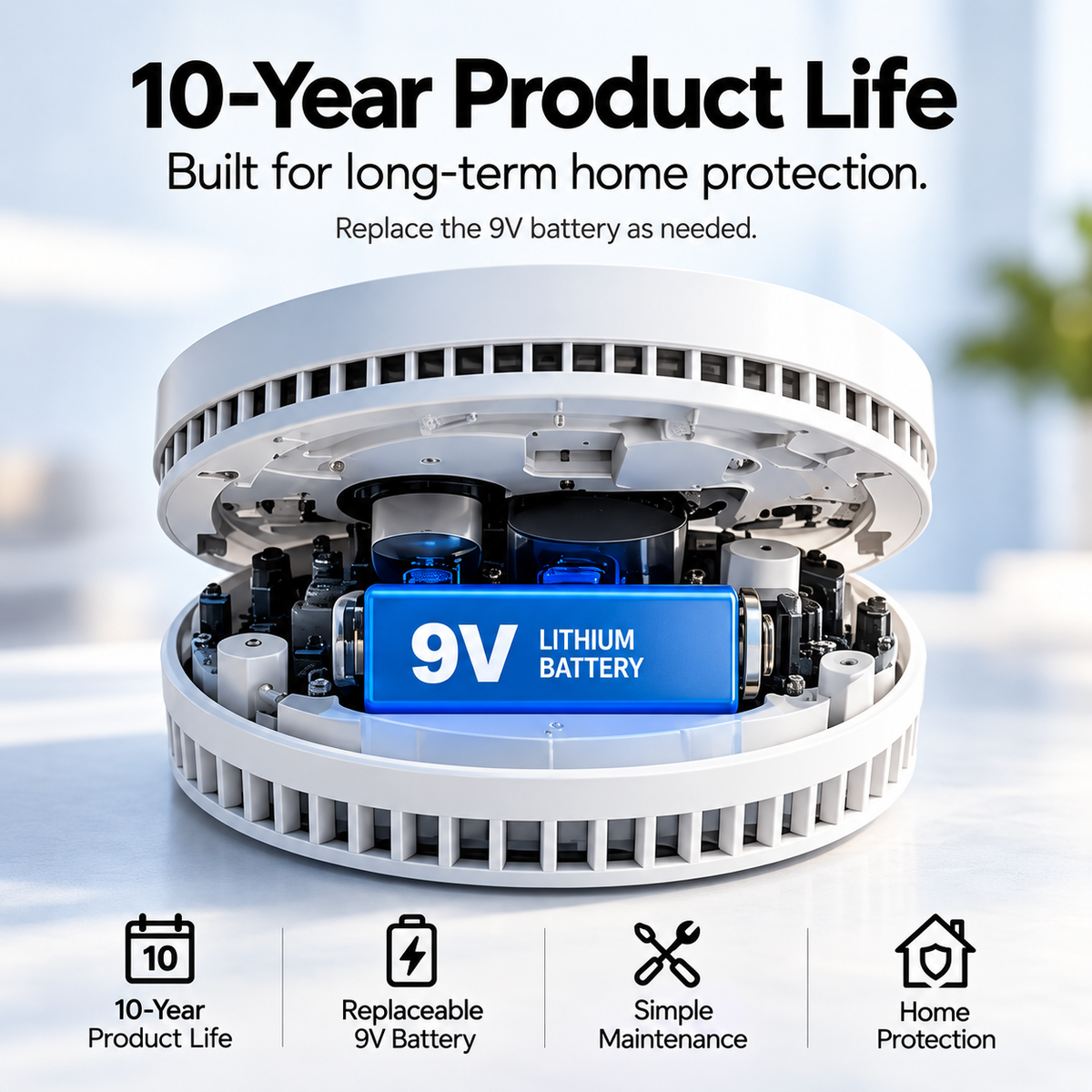 GS509A 10-Year Product Life Photoelectric Smoke Detector
