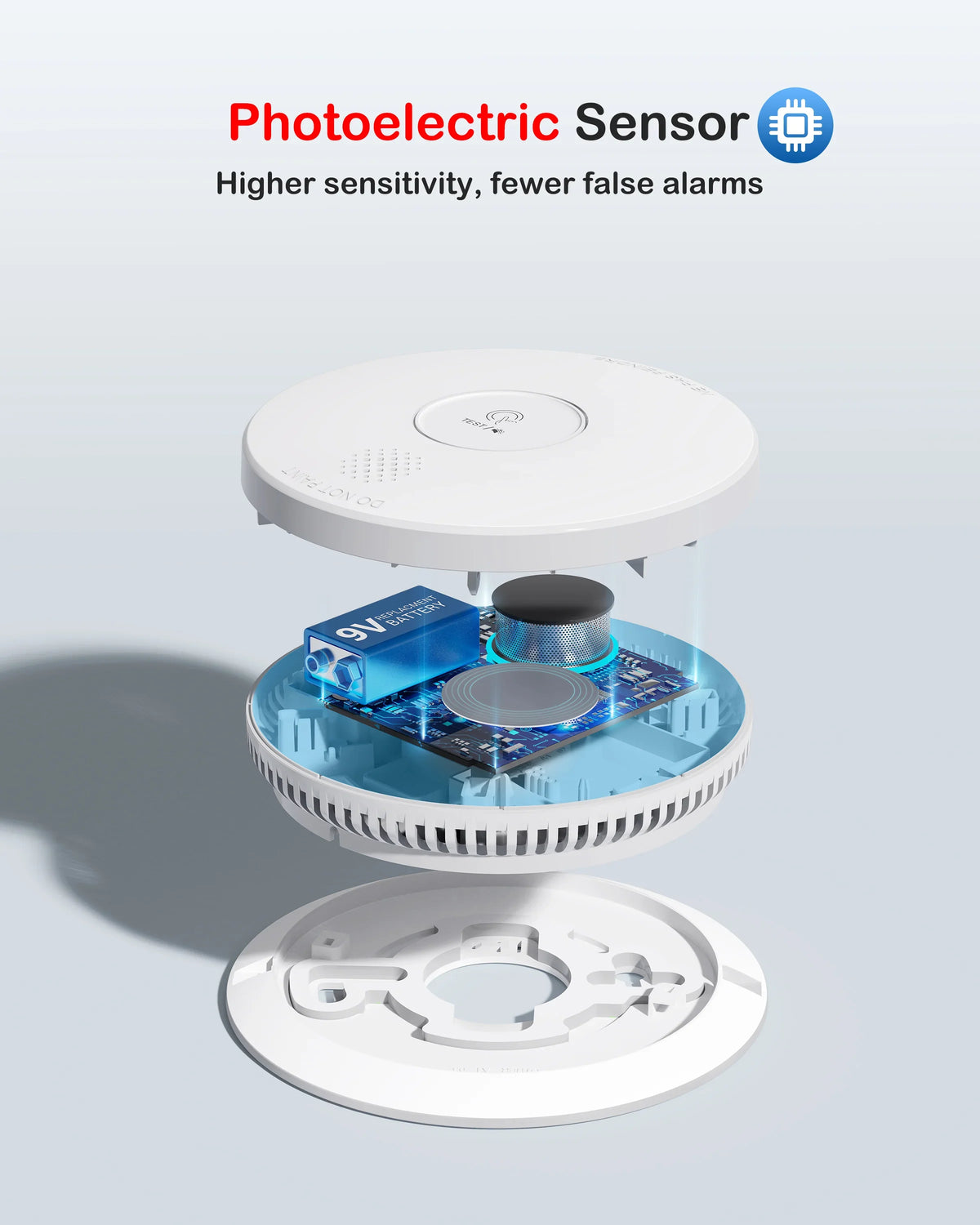 SITERWELL GS562A Hardwired Interconnected Smoke Alarm(Detector) with Test/Silence Button | 9V Backup Battery | UL217 Listed