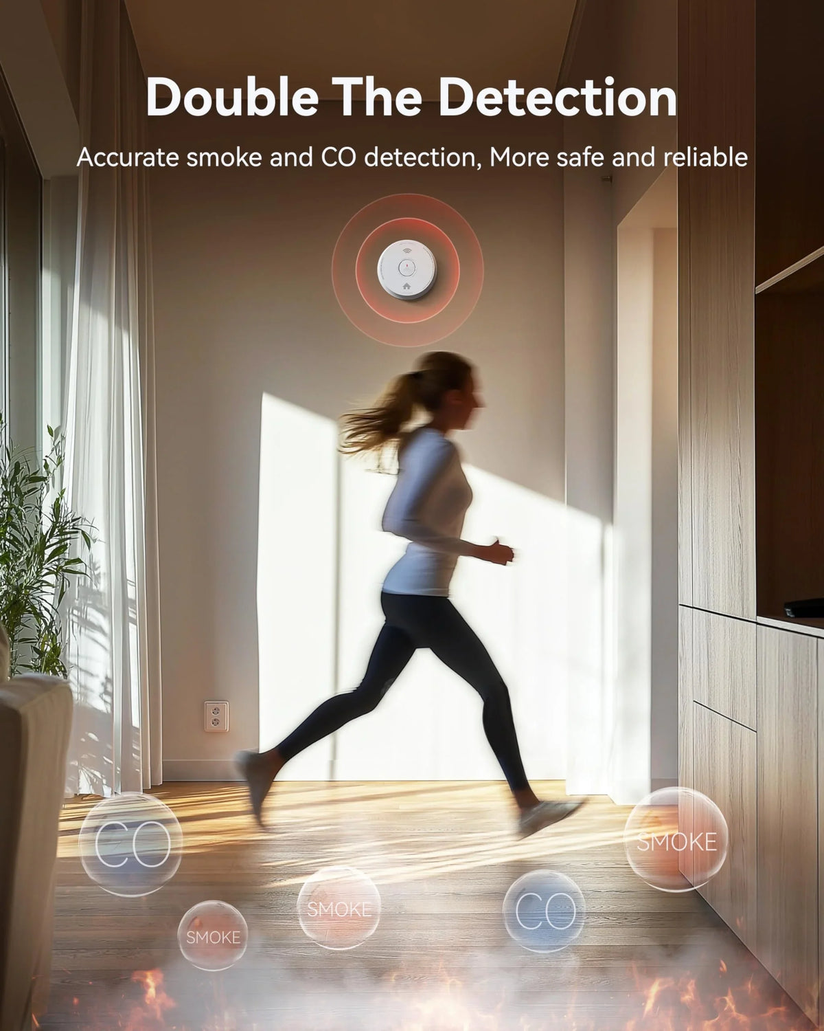 SITERWELL GS886-H02 2 in 1 Wireless Smoke & Carbon Monoxide Alarm (Detector) with Bilingual Voice Alerts | 10-Year Battery