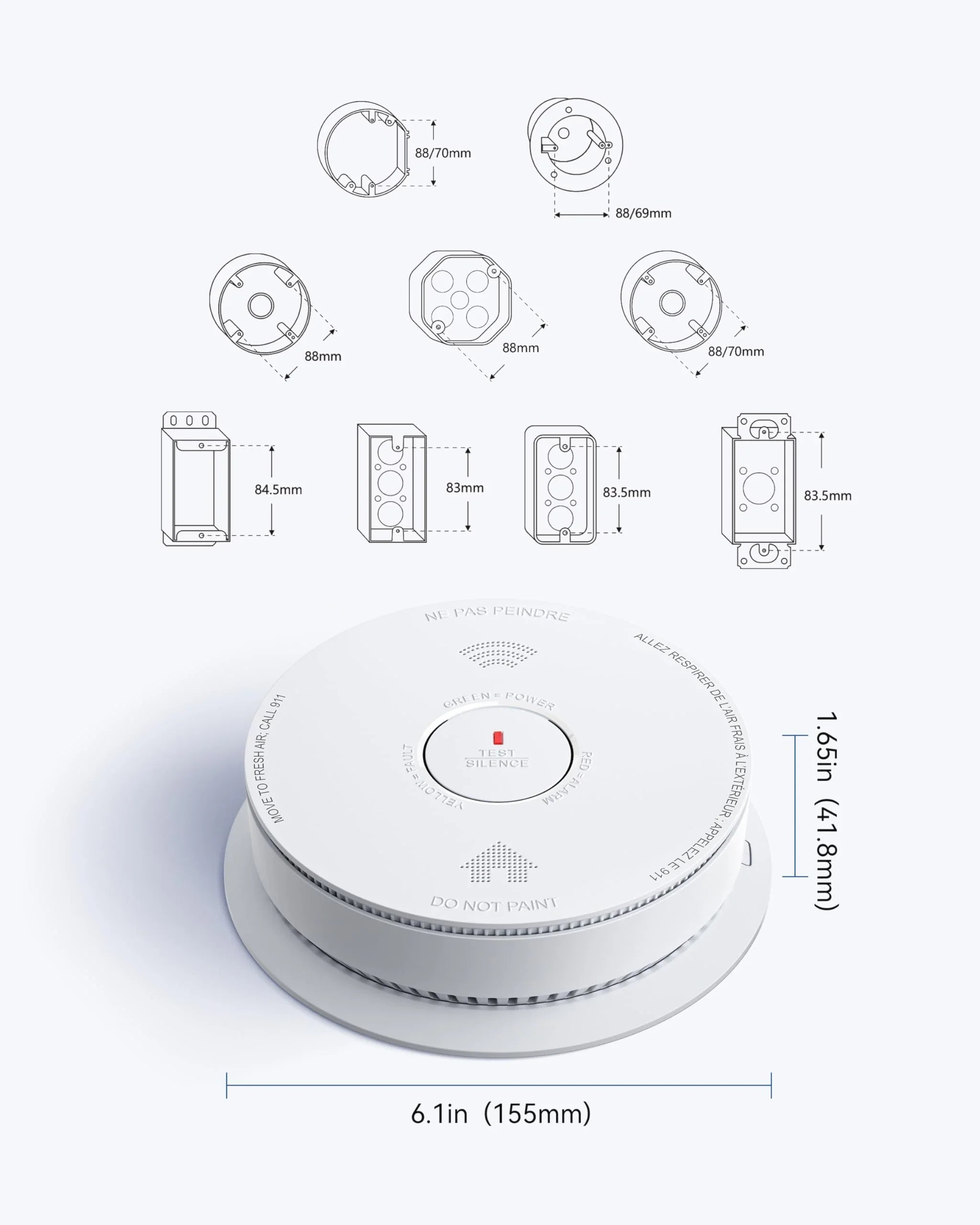 SITERWELL GS886-H04 UL217 Standards Smoke Alarm (Detector) | 10 Year Product Life