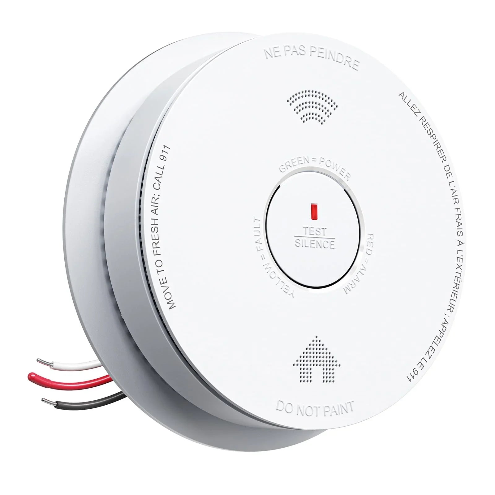 SITERWELL GS886F-H02 Hardwired Smoke & Carbon Monoxide Detector, Interconnected with Bilingual Voice Alerts | 10 Year Battery