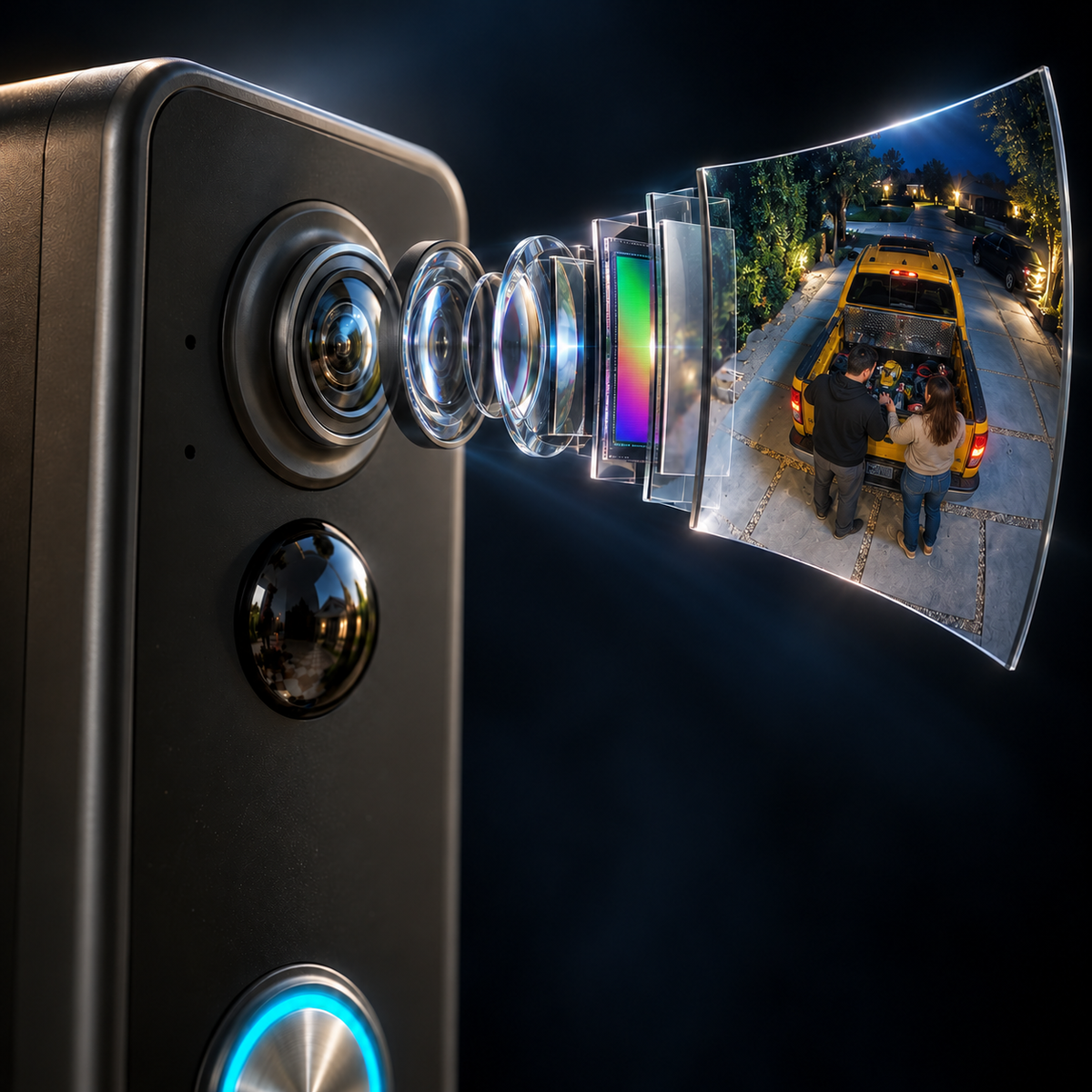 Bell J9 Plus Wireless Video Doorbell with 180° Head-to-Toe View