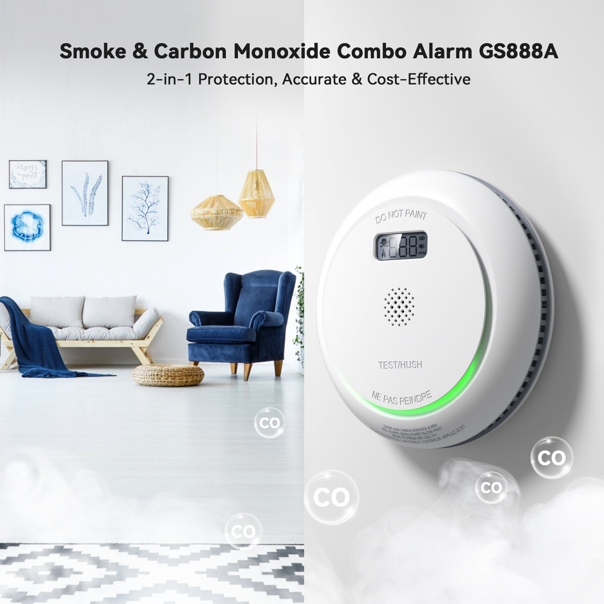 GS888A Single Station Combo Smoke & CO Alarm