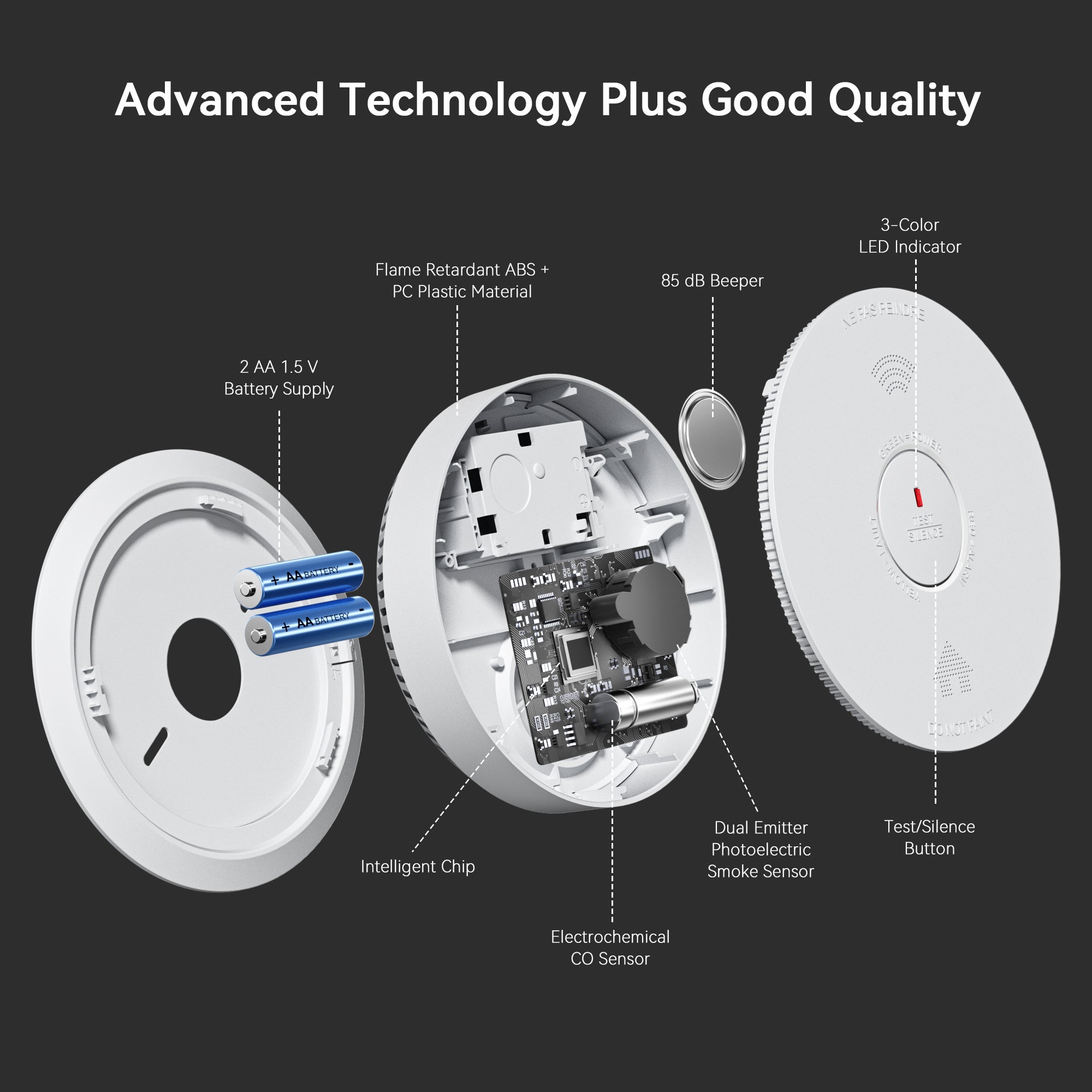 Siterwell GS886W 2.4 GHz WiFi Smart Smoke & Carbon Monoxide Combo Alarm