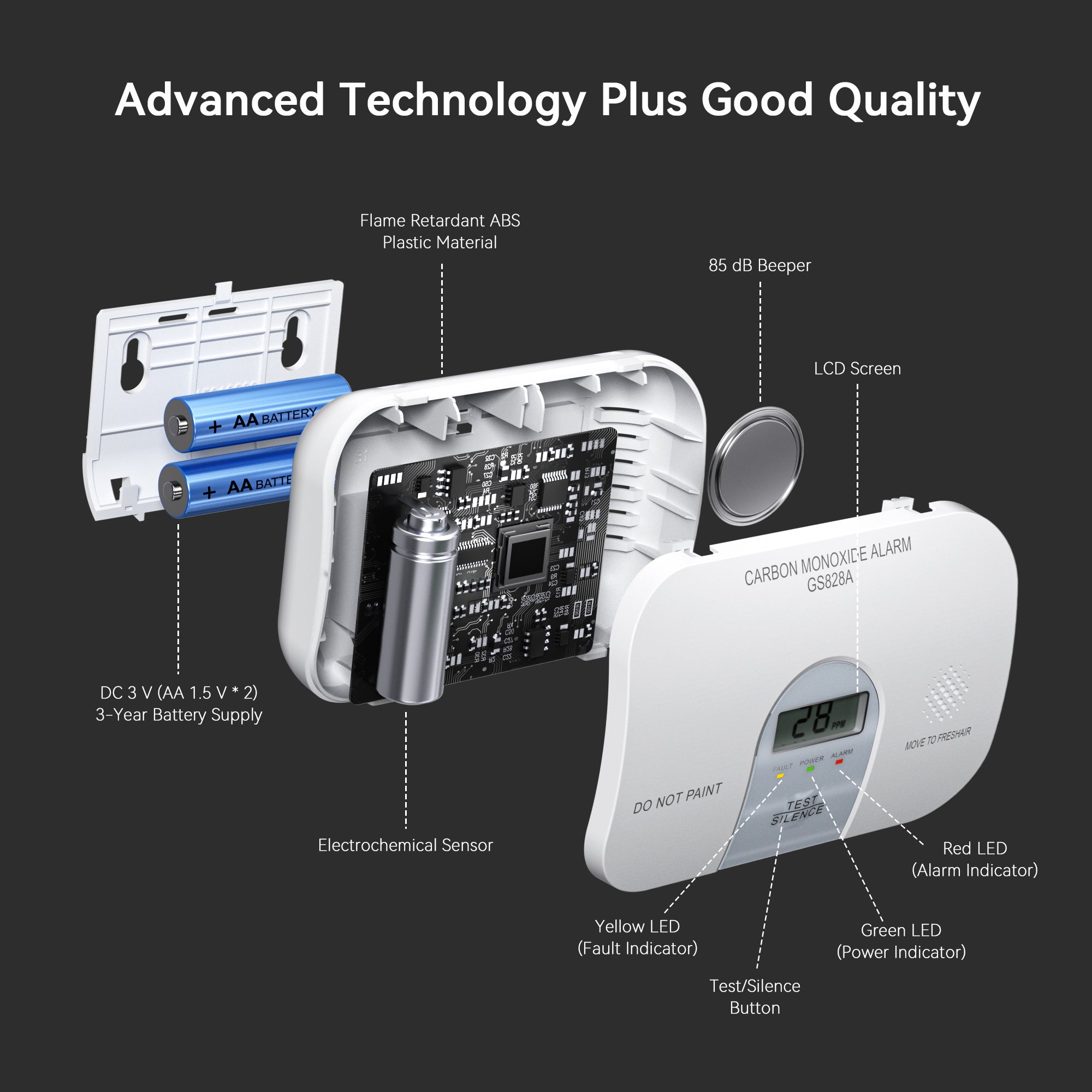 GS828A Carbon Monoxide Detector