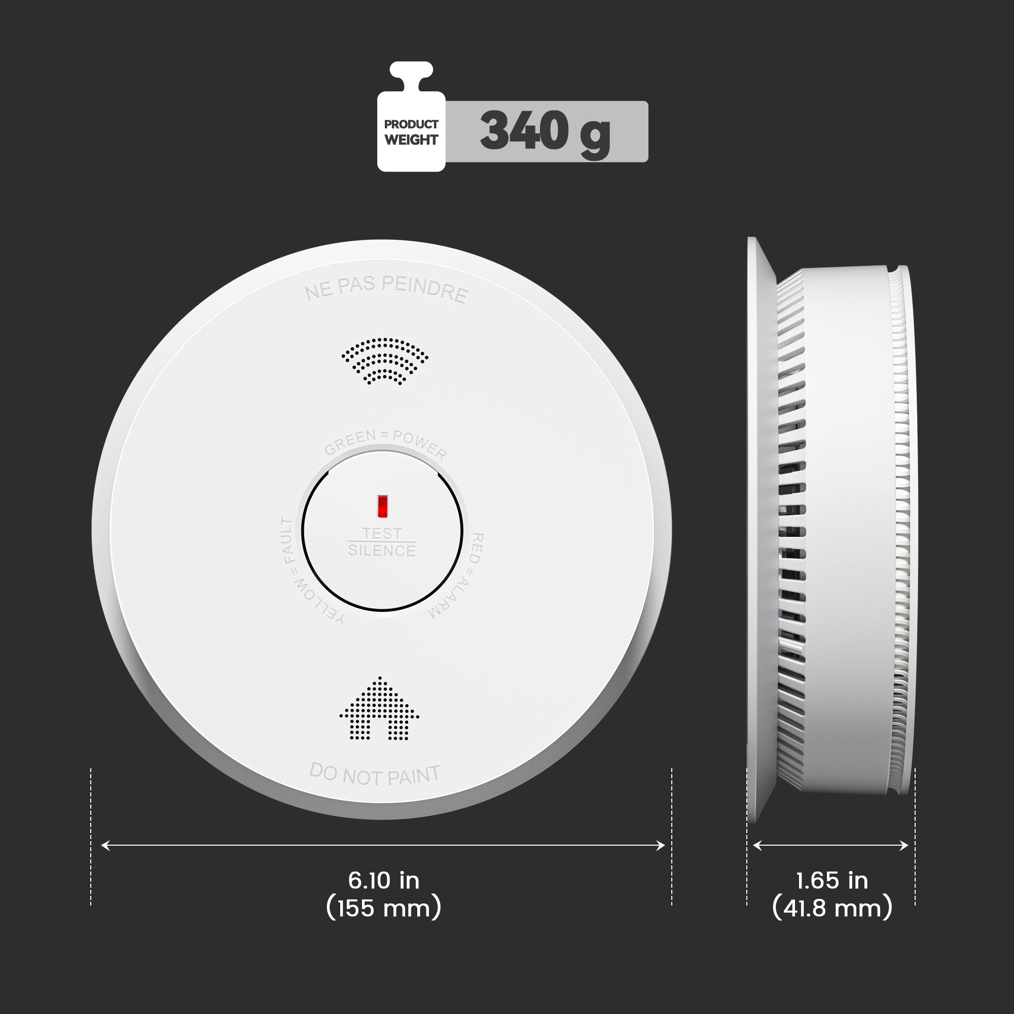 GS886W 2.4 GHz WiFi Smart Smoke & Carbon Monoxide Combo Alarm