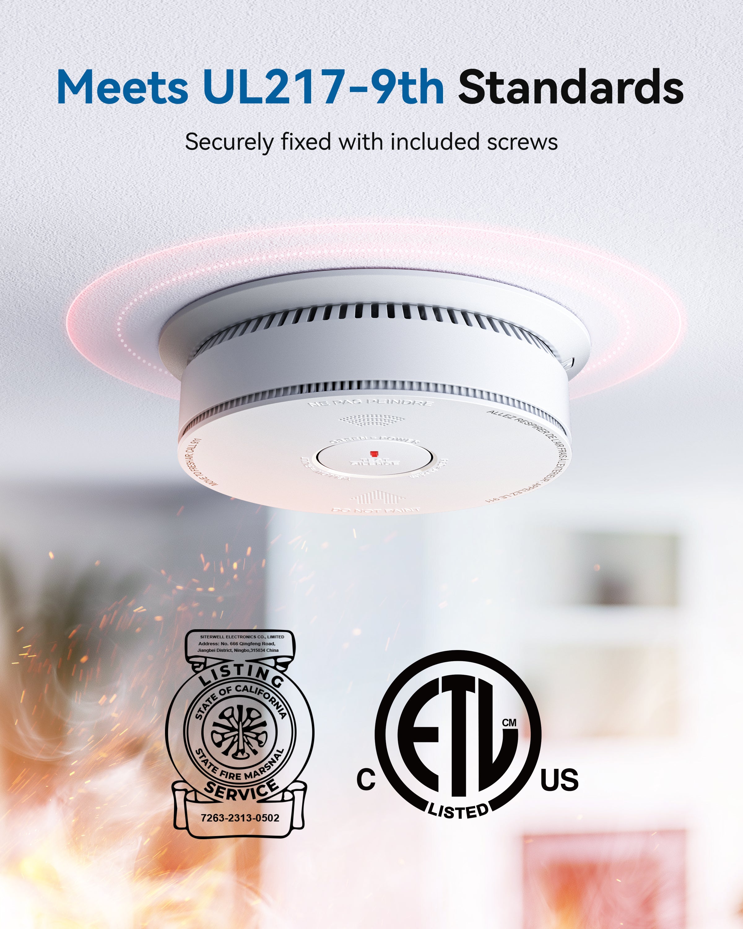 English and French Voice Alert Smoke and CO Combo Detector