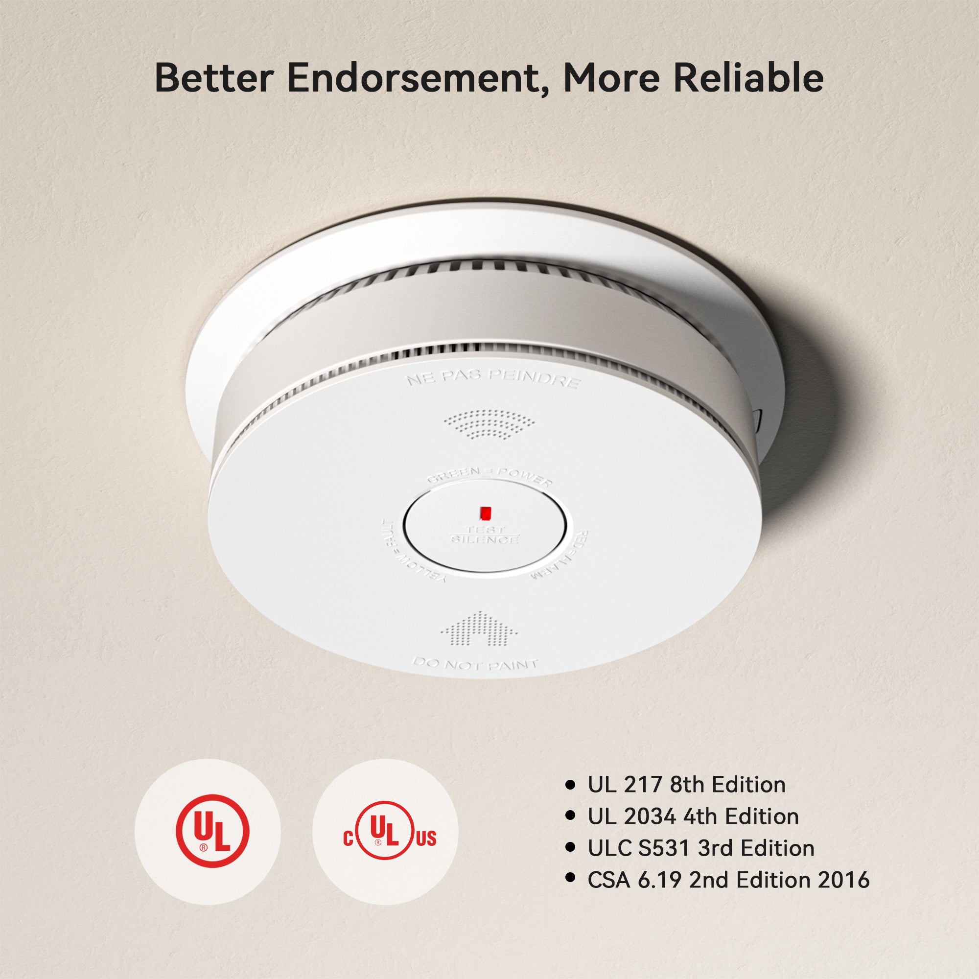 Siterwell GS886F Hardwired Interconnected Combo Smoke & Carbon Monoxide Alarm
