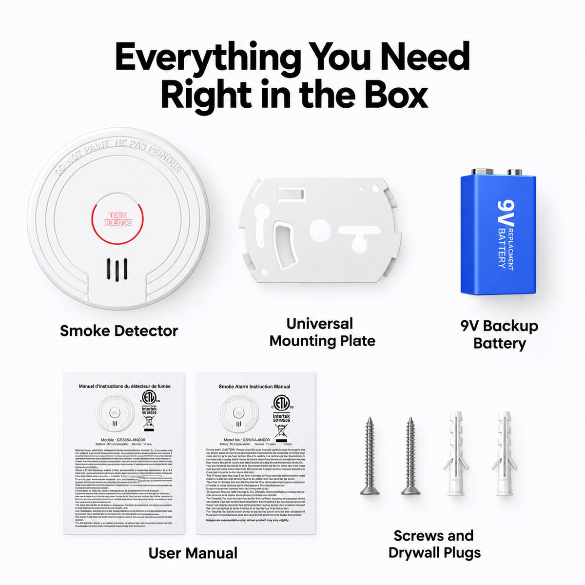 GS509A-2NCDR Photoelectric Smoke Detector with 9V Battery