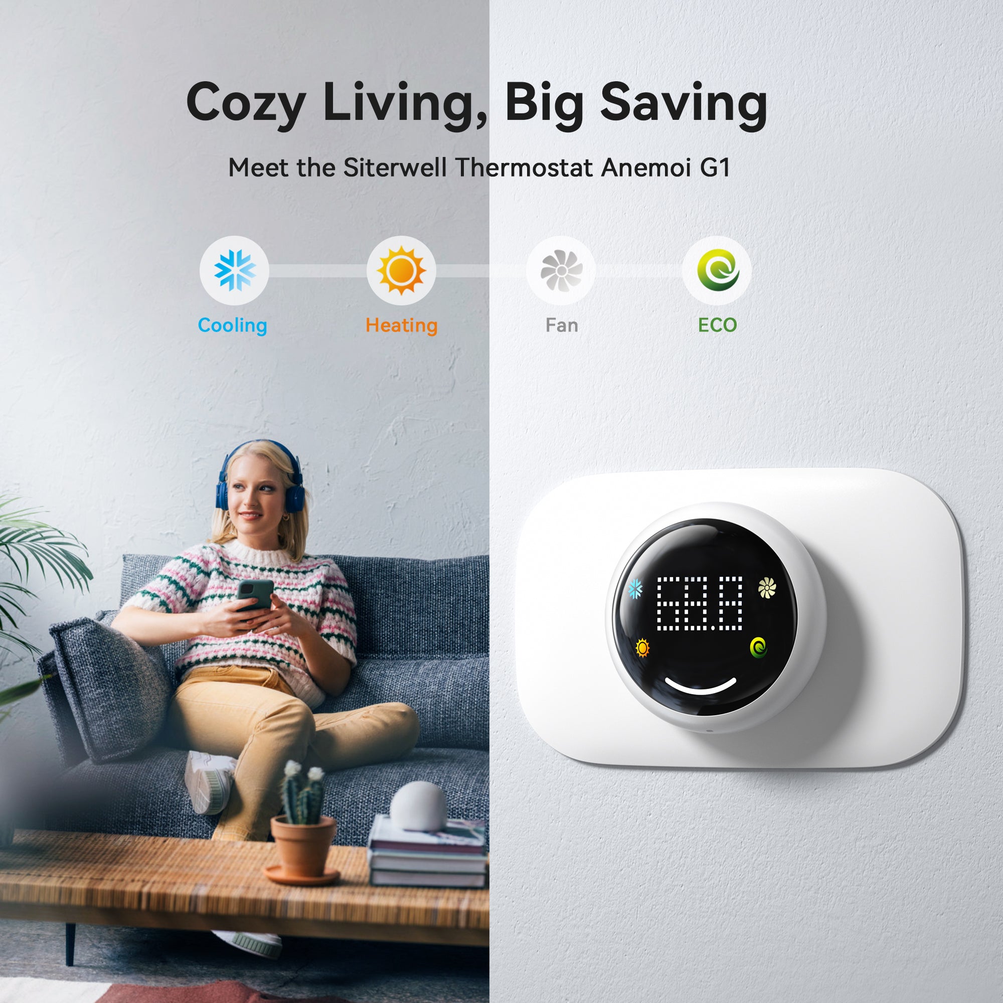 GS368 Energy-Efficient HVAC Smart Thermostat