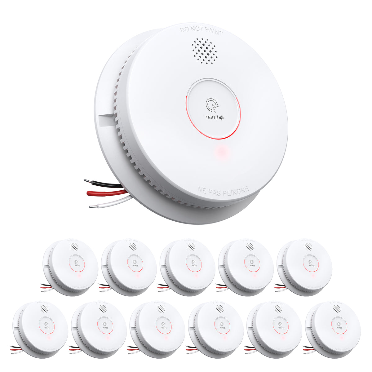SITERWELL GS562A Hardwired Interconnected Smoke Alarm(Detector) with Test/Silence Button | 9V Backup Battery | UL217 Listed
