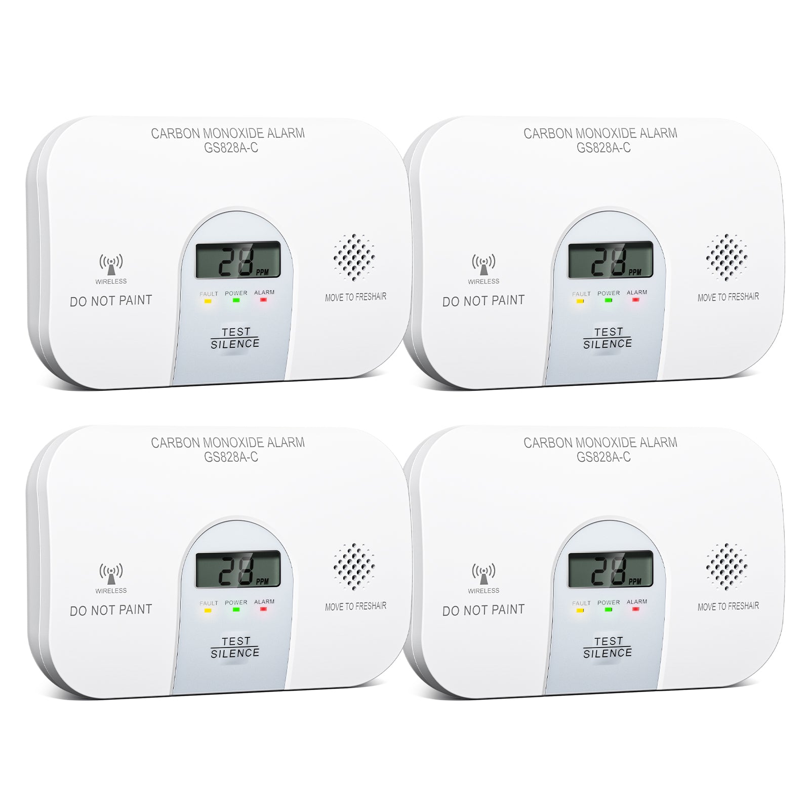 GS828A-C Wireless Interconnected  Carbon Monoxide Alarm