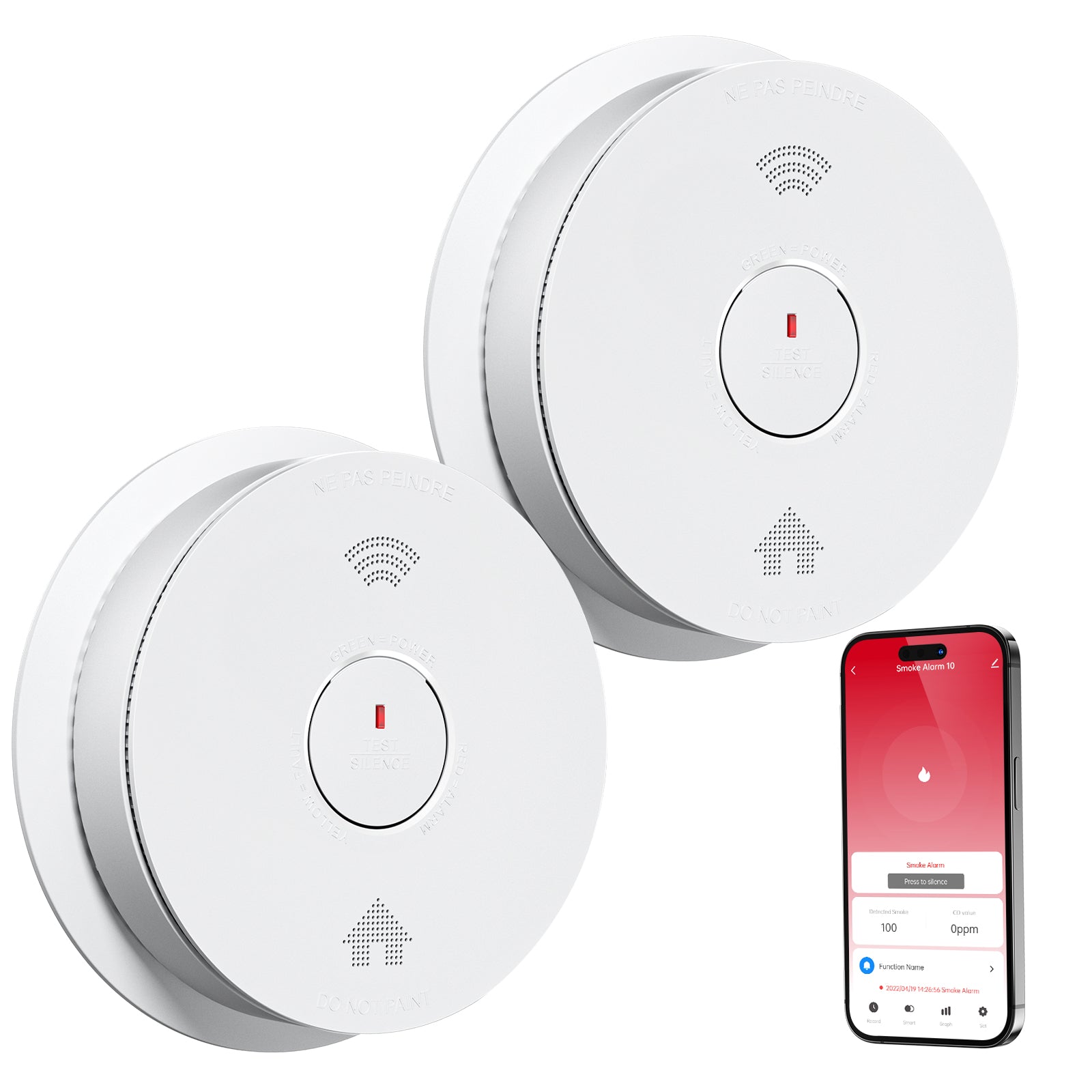 GS886W 2.4 GHz WiFi Smart Smoke & Carbon Monoxide Combo Alarm