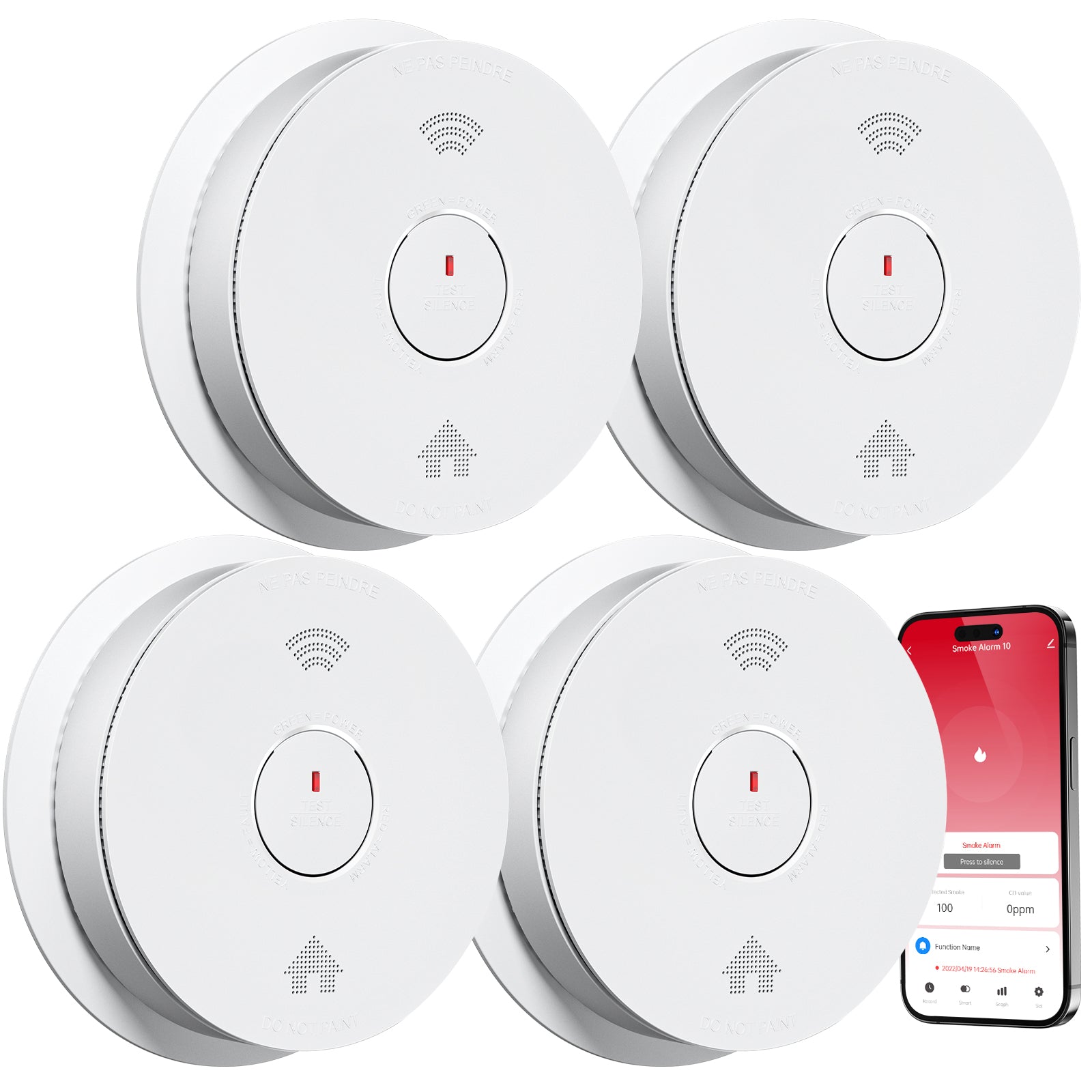 GS886W 2.4 GHz WiFi Smart Smoke & Carbon Monoxide Combo Alarm