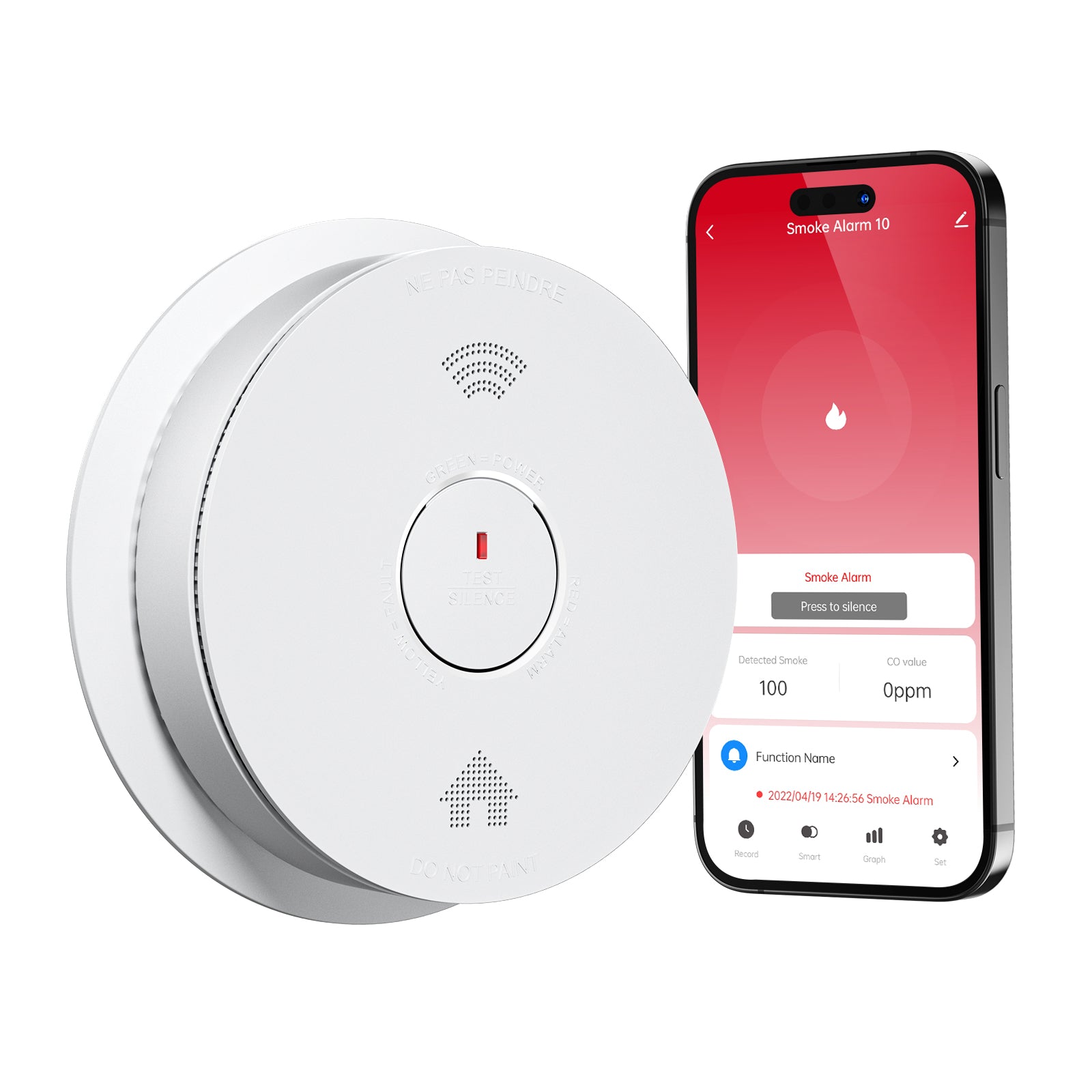 GS886W 2.4 GHz WiFi Smart Smoke & Carbon Monoxide Combo Alarm