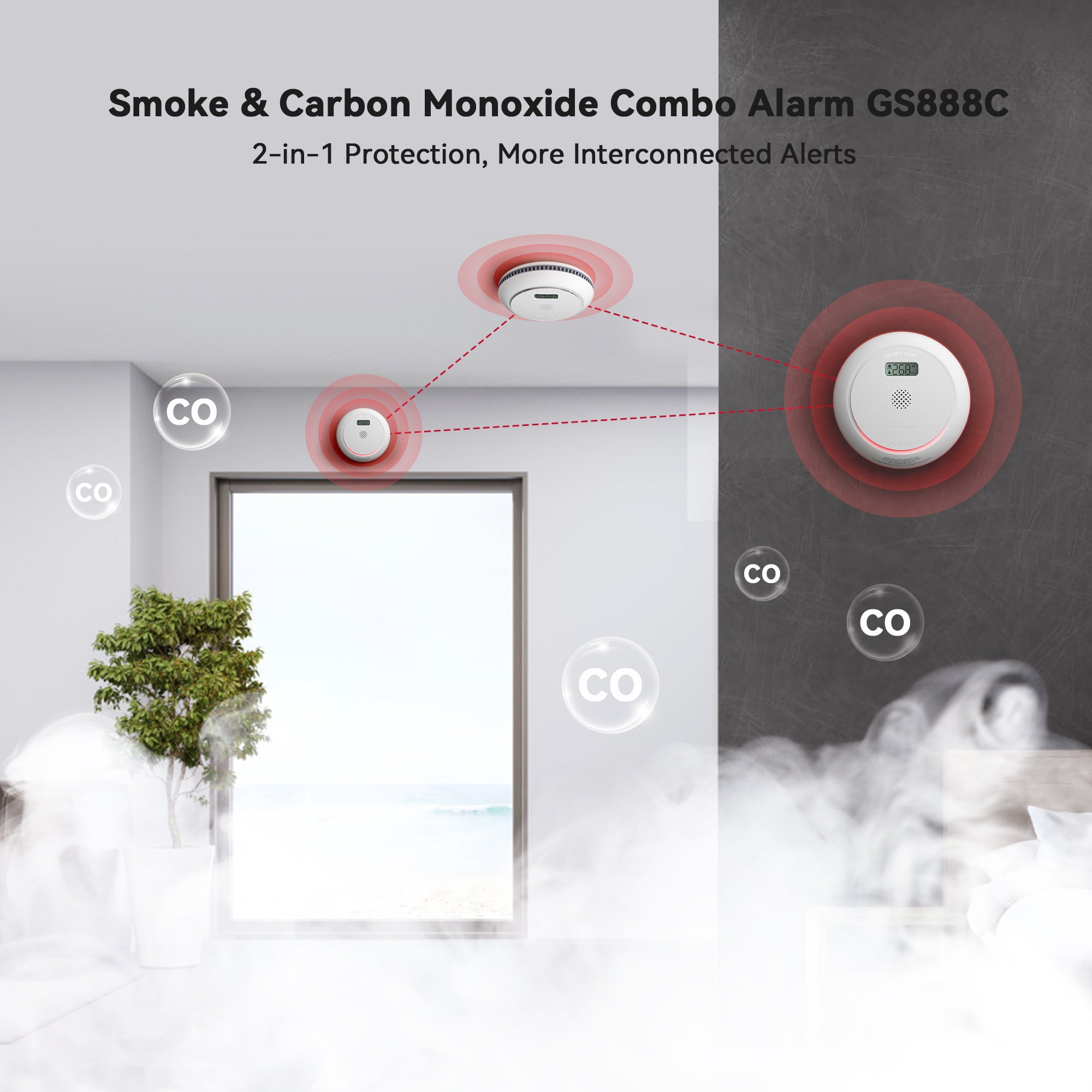 GS888C Wireless Interconnected Smoke & Carbon Monoxide Alarm