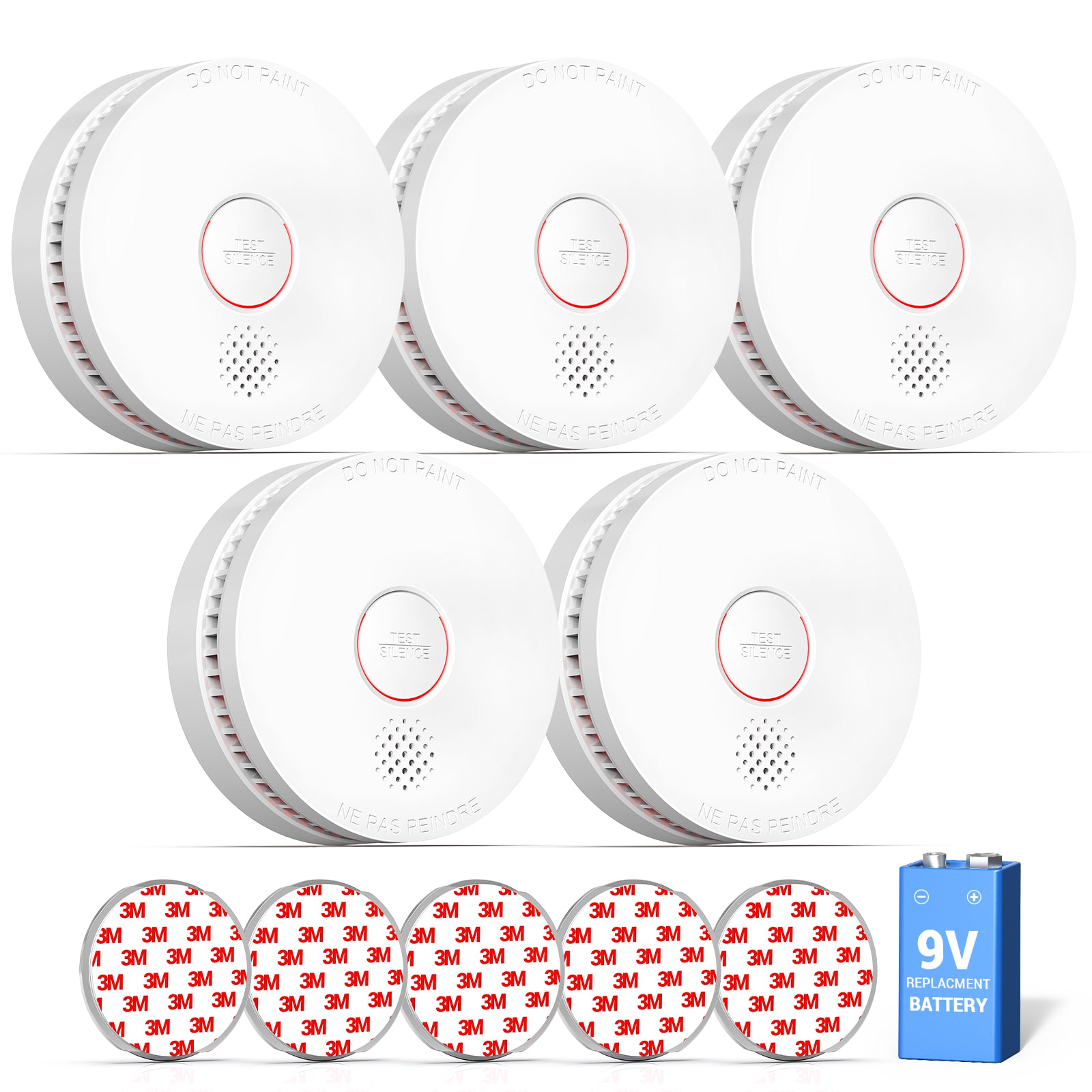 Siterwell GS509A Standalone Photoelectric Smoke Detector - 5 Pack