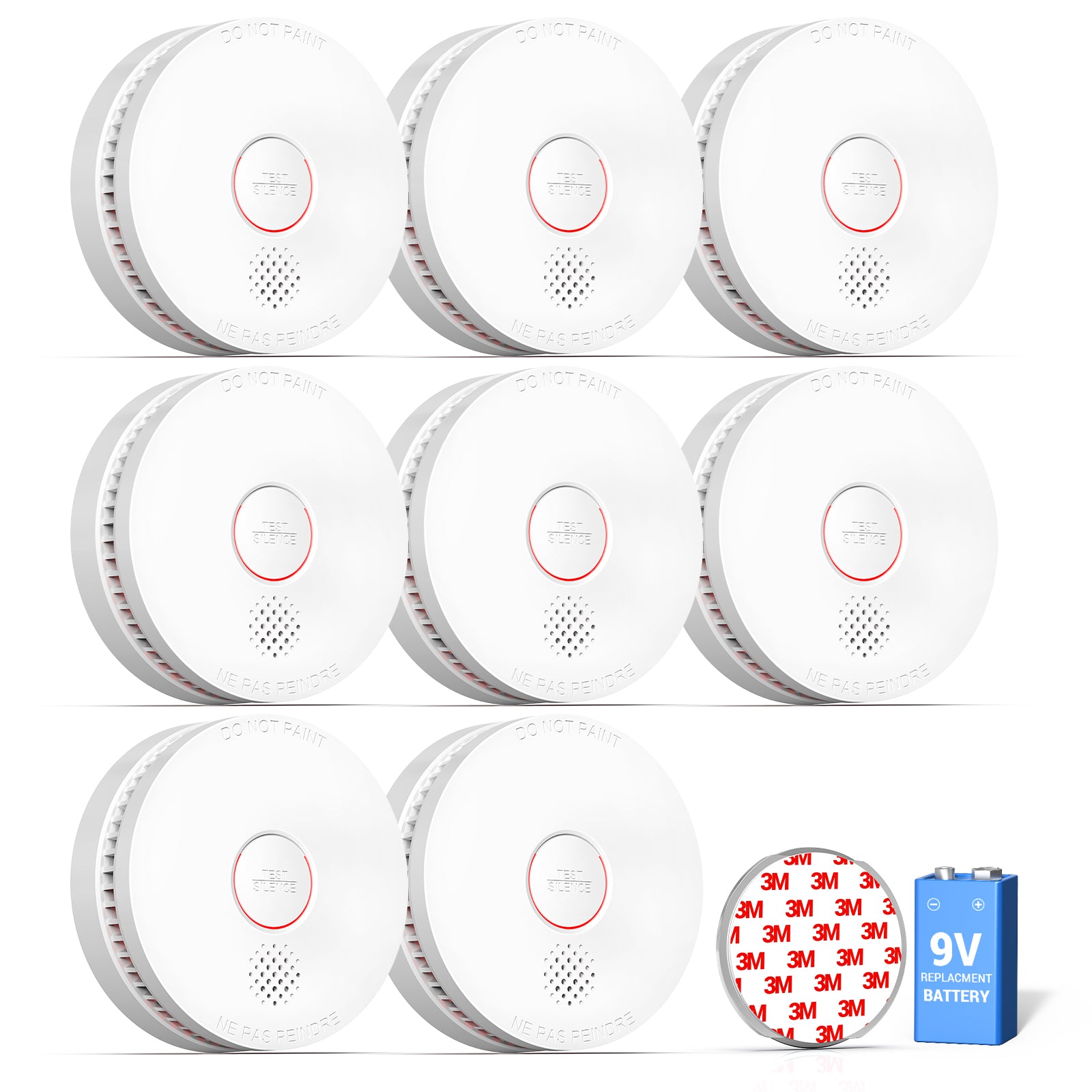 Siterwell GS509A Standalone Photoelectric Smoke Detector - 8 Pack