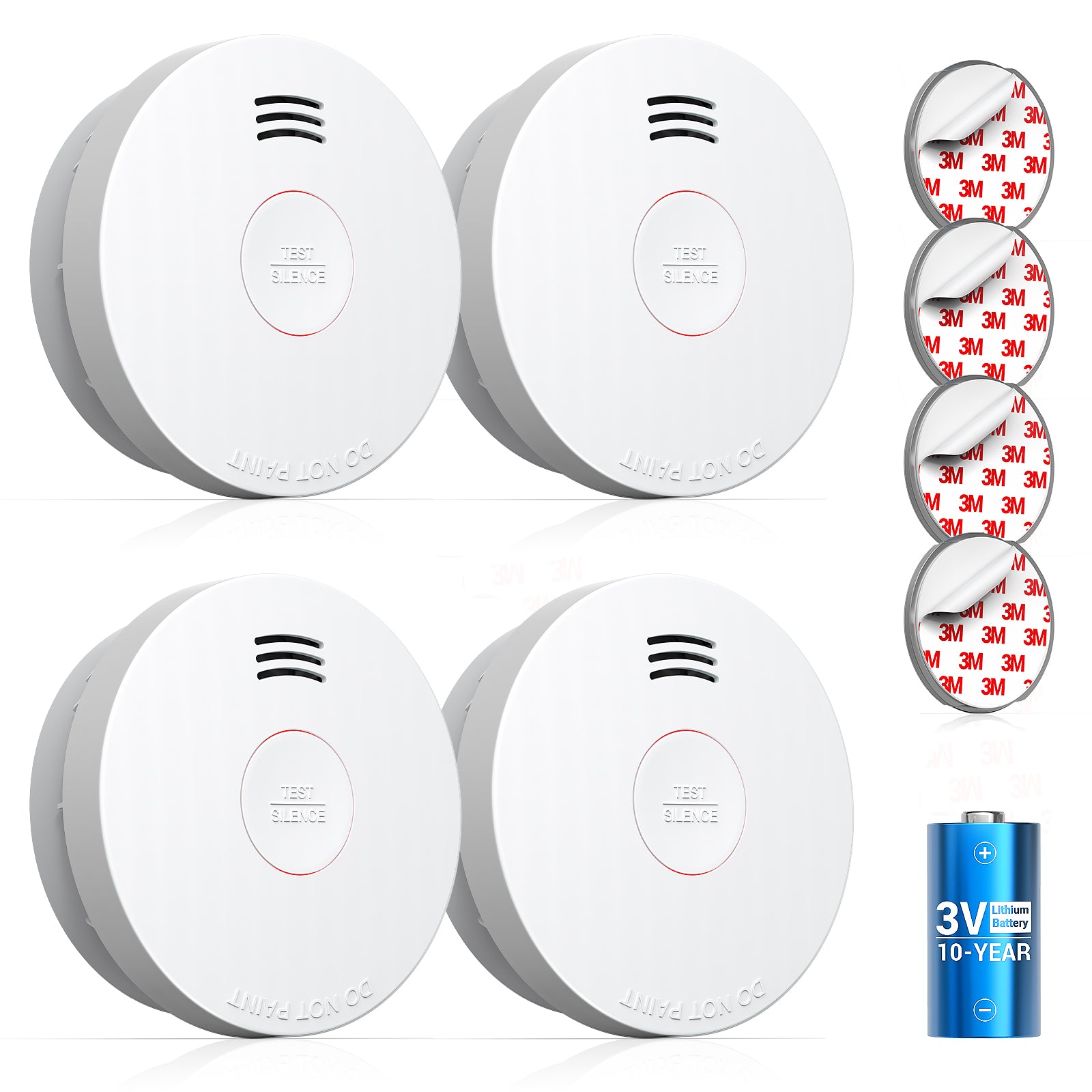 Siterwell GS525A Standalone Smoke Detector with 10-Year Battery - 4 Pack