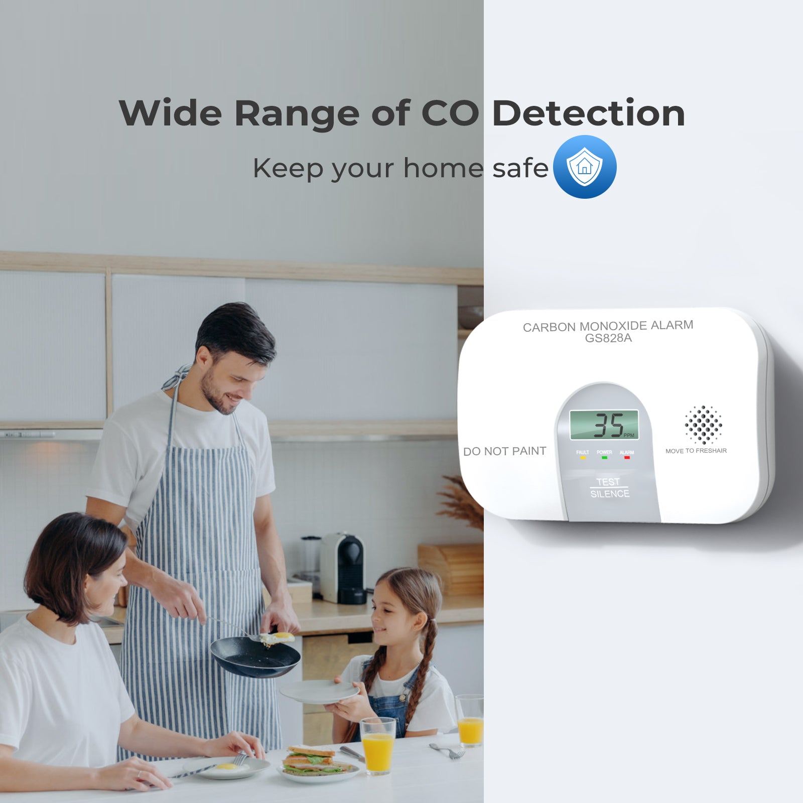 Siterwell GS828A Carbon Monoxide Detector With LCD Digital Display and Sound Warning