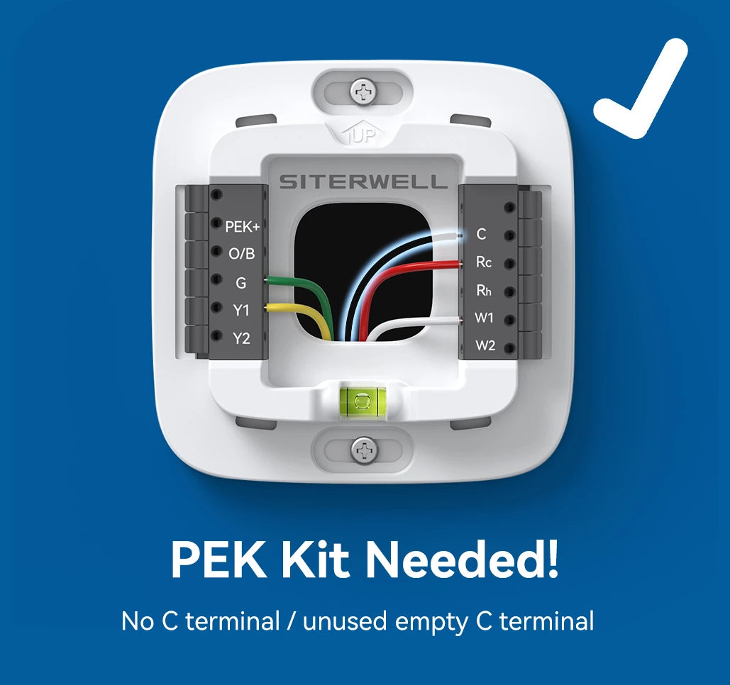PEK kit needed for compatible wiring without an active C-wire; confirm system compatibility before installation.