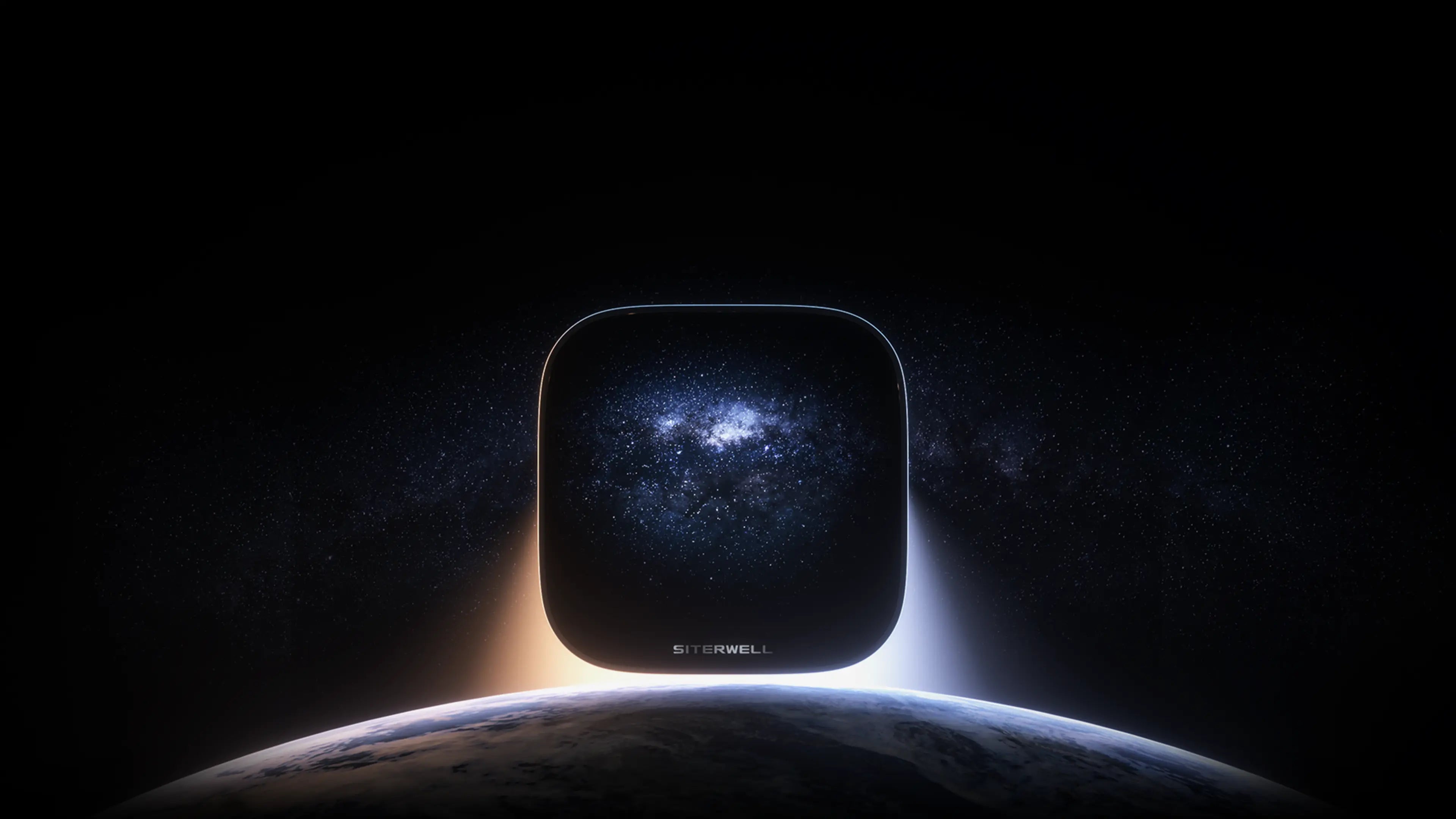 GS366 smart thermostat above a glowing horizon